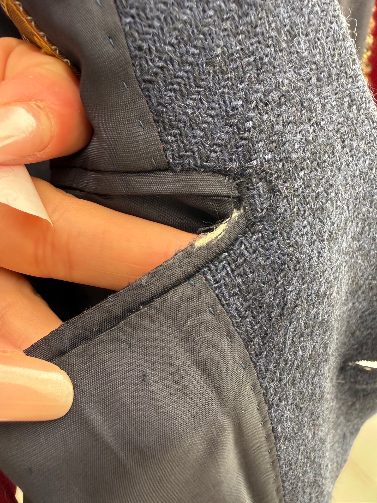 Sacou în croi actual dark jeans blue din tweed italian de lana excepțional