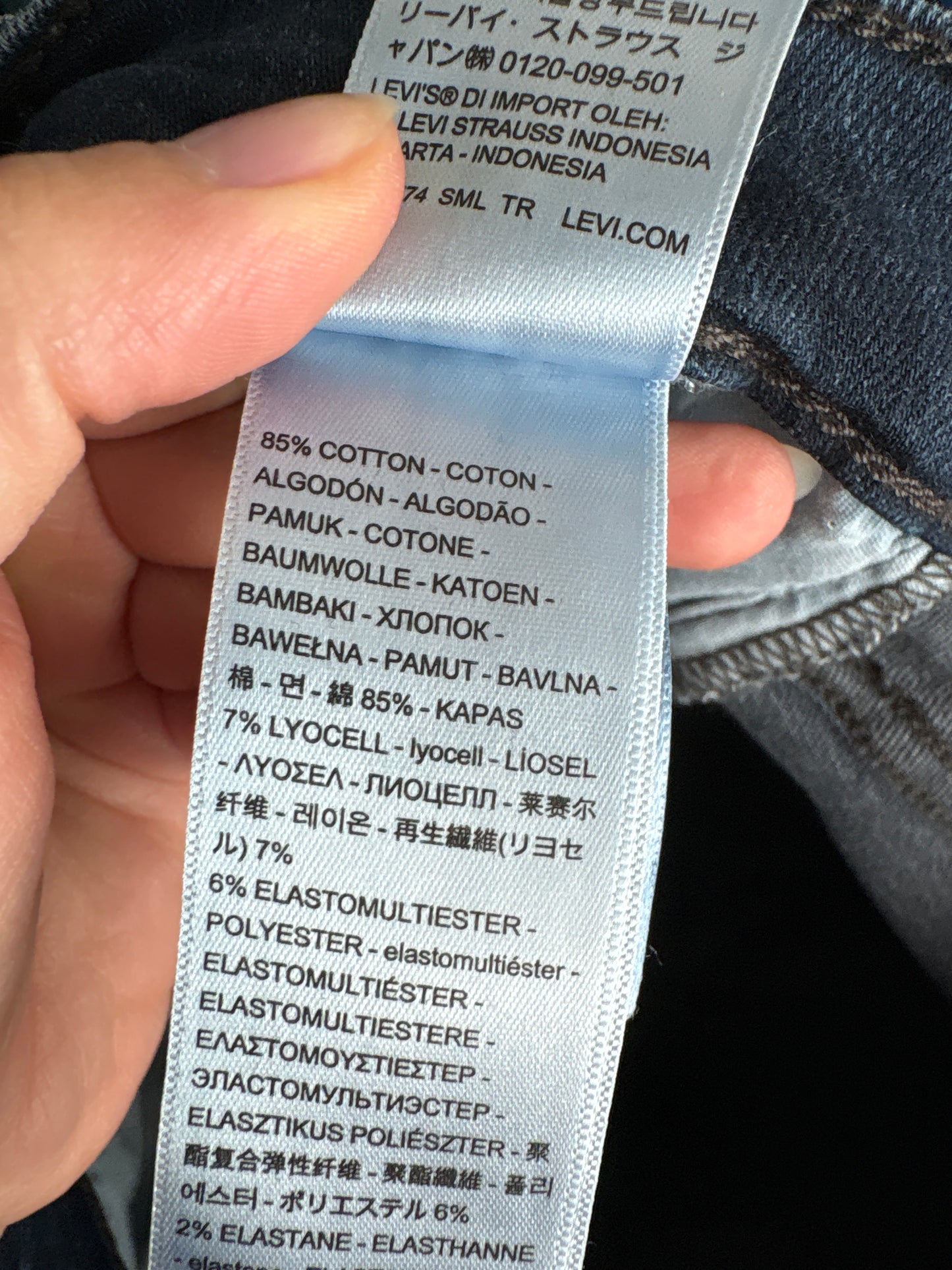 Jeans Levi’s high rise bootcut dark wash tall modelatori din bumbac și lyocel