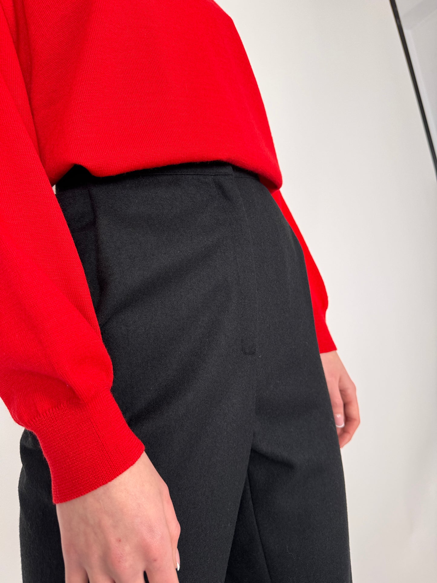 Pantaloni plus size tall din lanita extrafina ușor strech