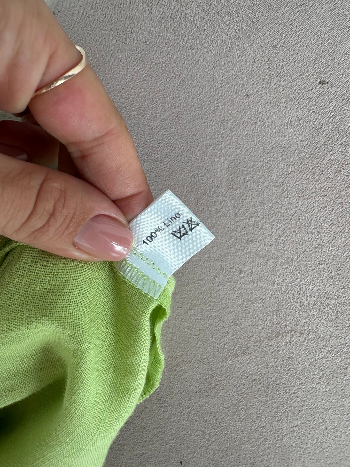 Cămașa luxury Luisa Spagnoli din in verde crud