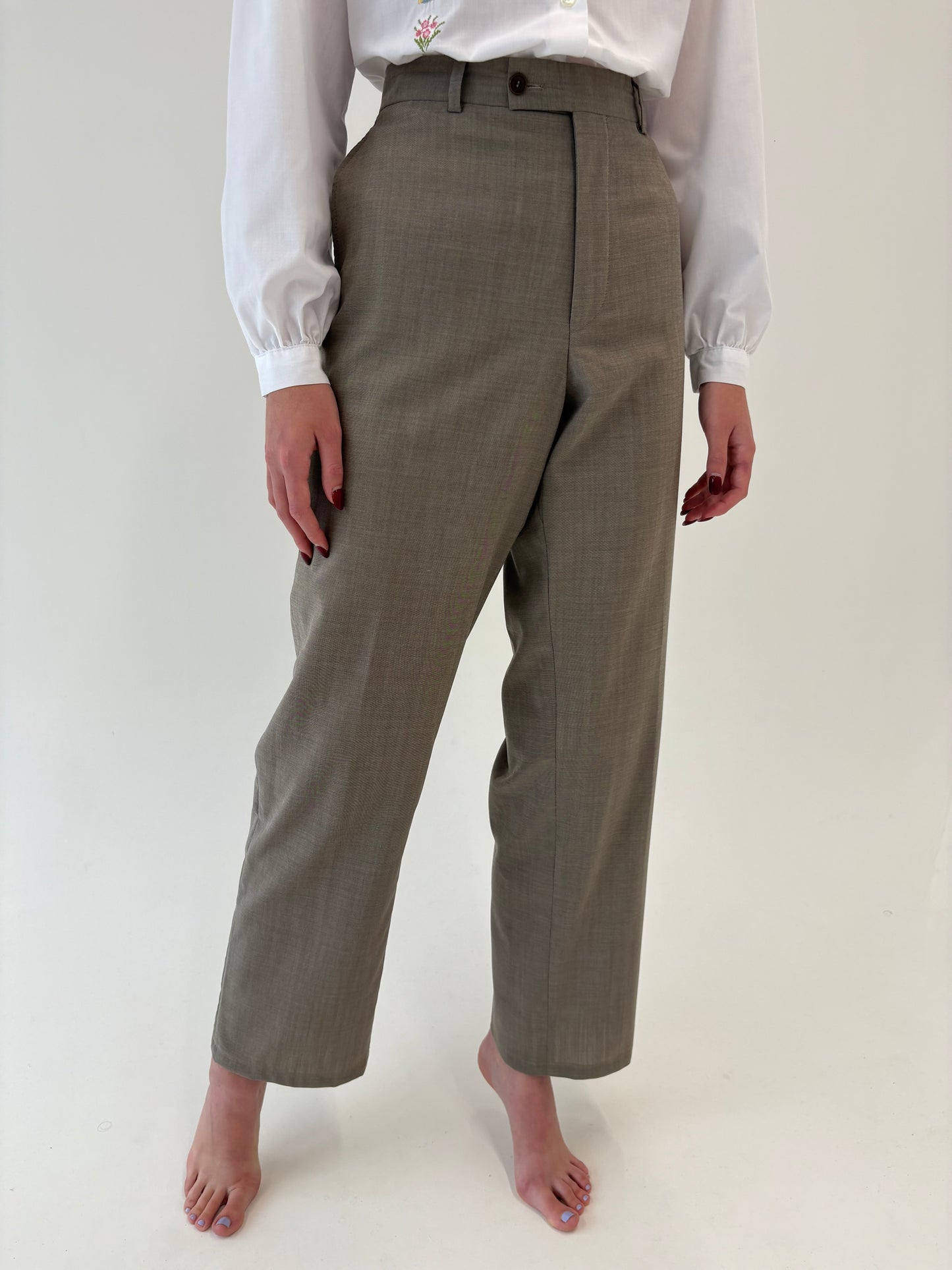 Costum luxury Feraud grej din lana extrafina tall