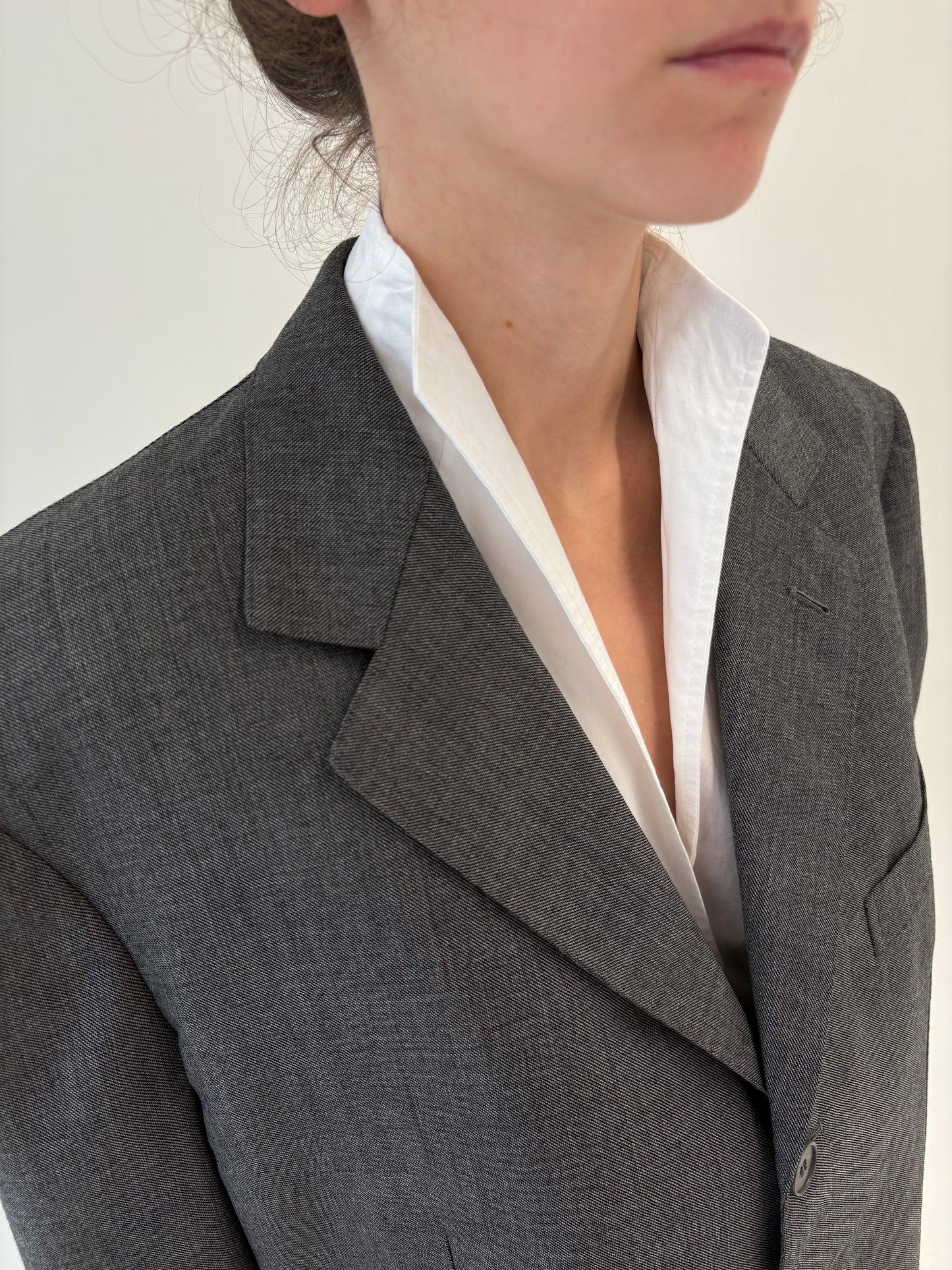 Sacou ultra luxury italian Alta Moda din lana ultra fina ușor structurată