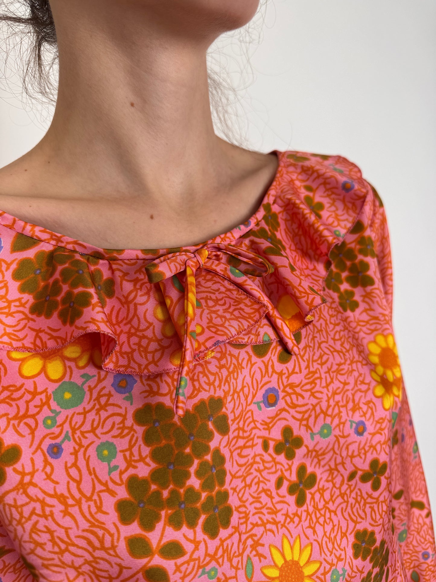 Rochie vintage superbă din mătase naturală texturată