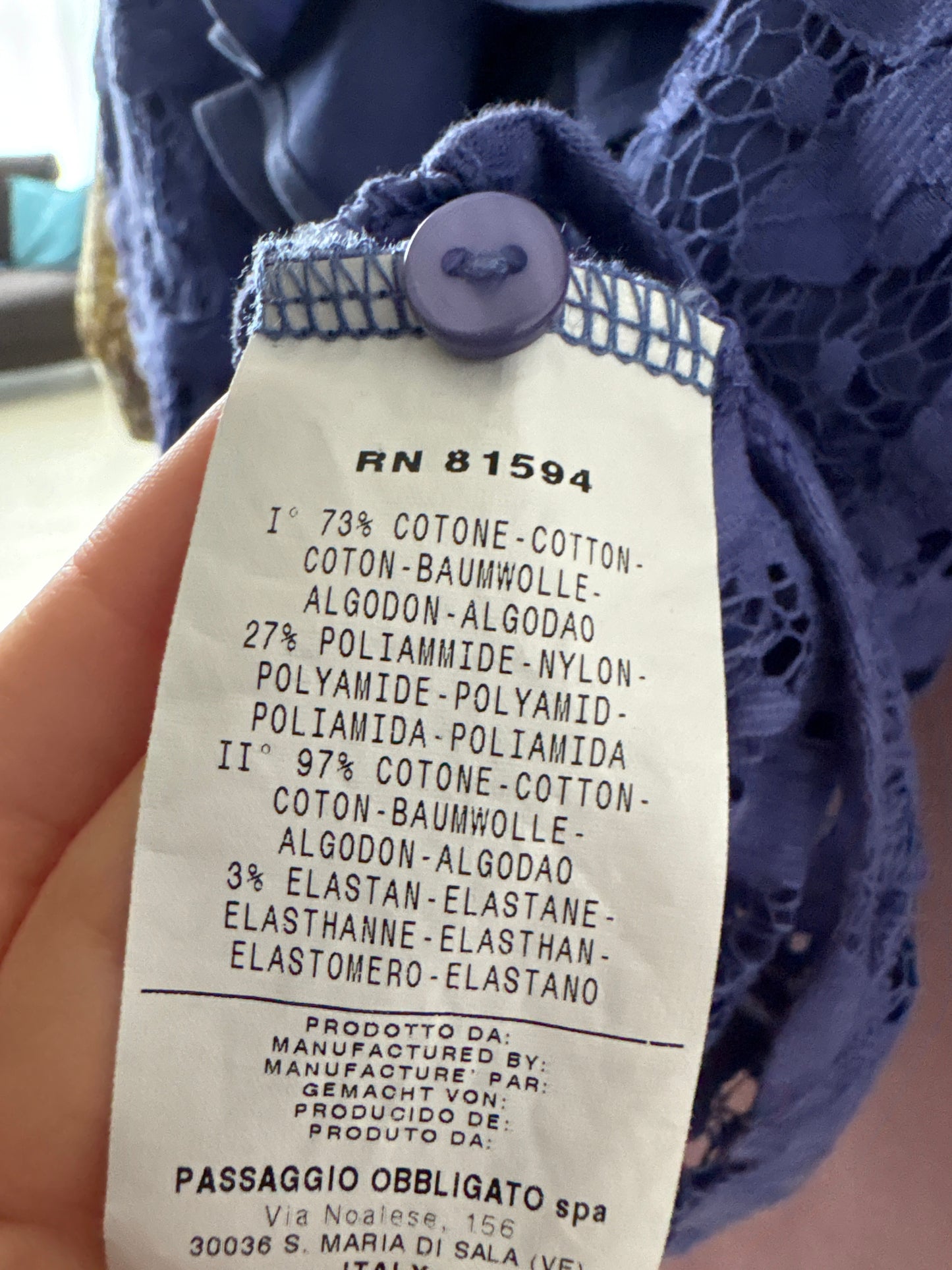 Cămașa luxury Nata Camicie cu jabou din dantelă chantily cu jabou
