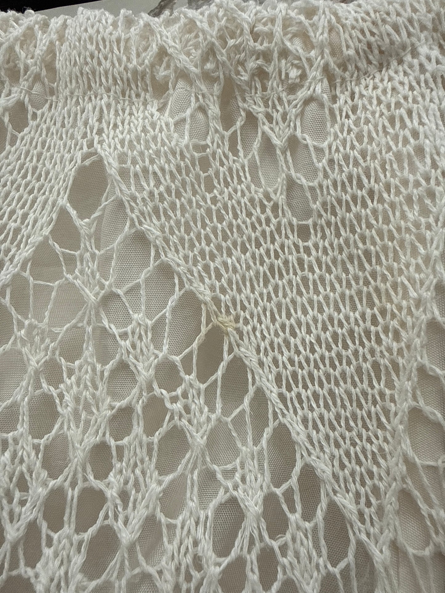 Fustă vintage excepțională cu talie elastică din dantelă macrame lucrată manual