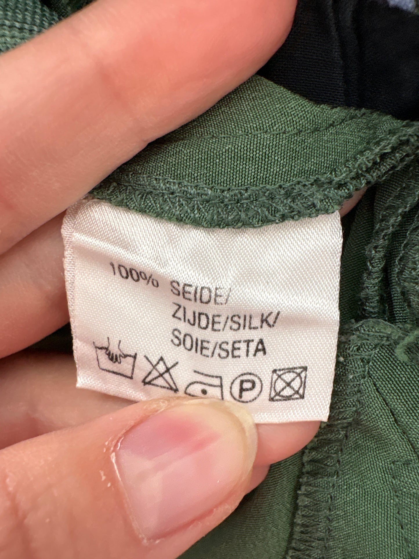 Corsaj din mătase naturală dark green