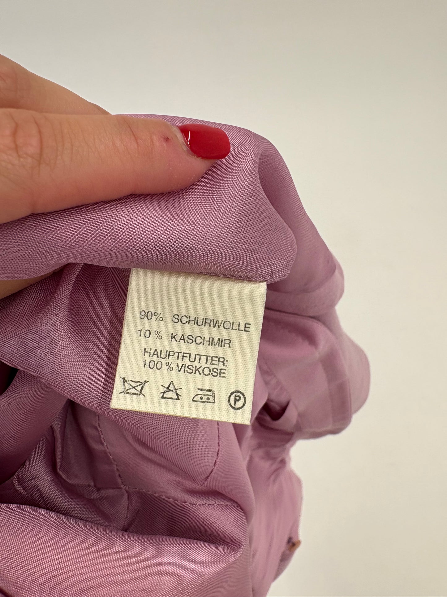Sacou cambrat din stofă excepțională de lana și cașmir powder pink
