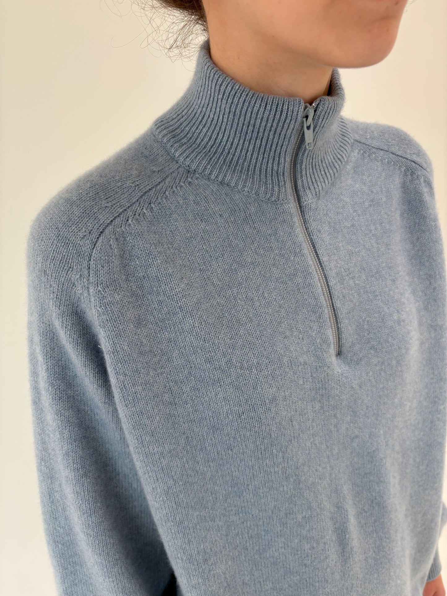 Maleta tall baby blue din cașmir super gros high end multiply