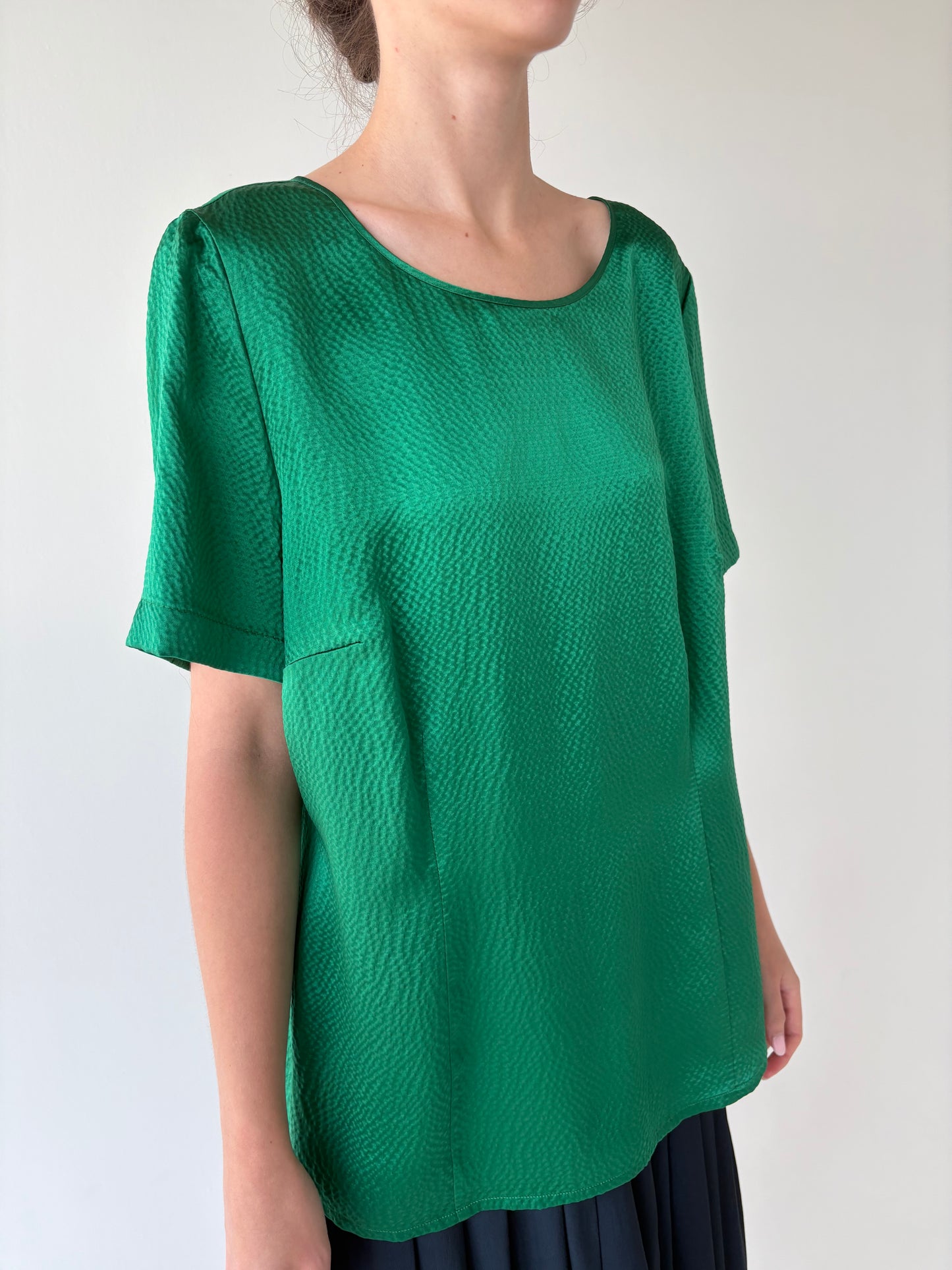 Top luxury Elegance din mătase naturală verde smarald