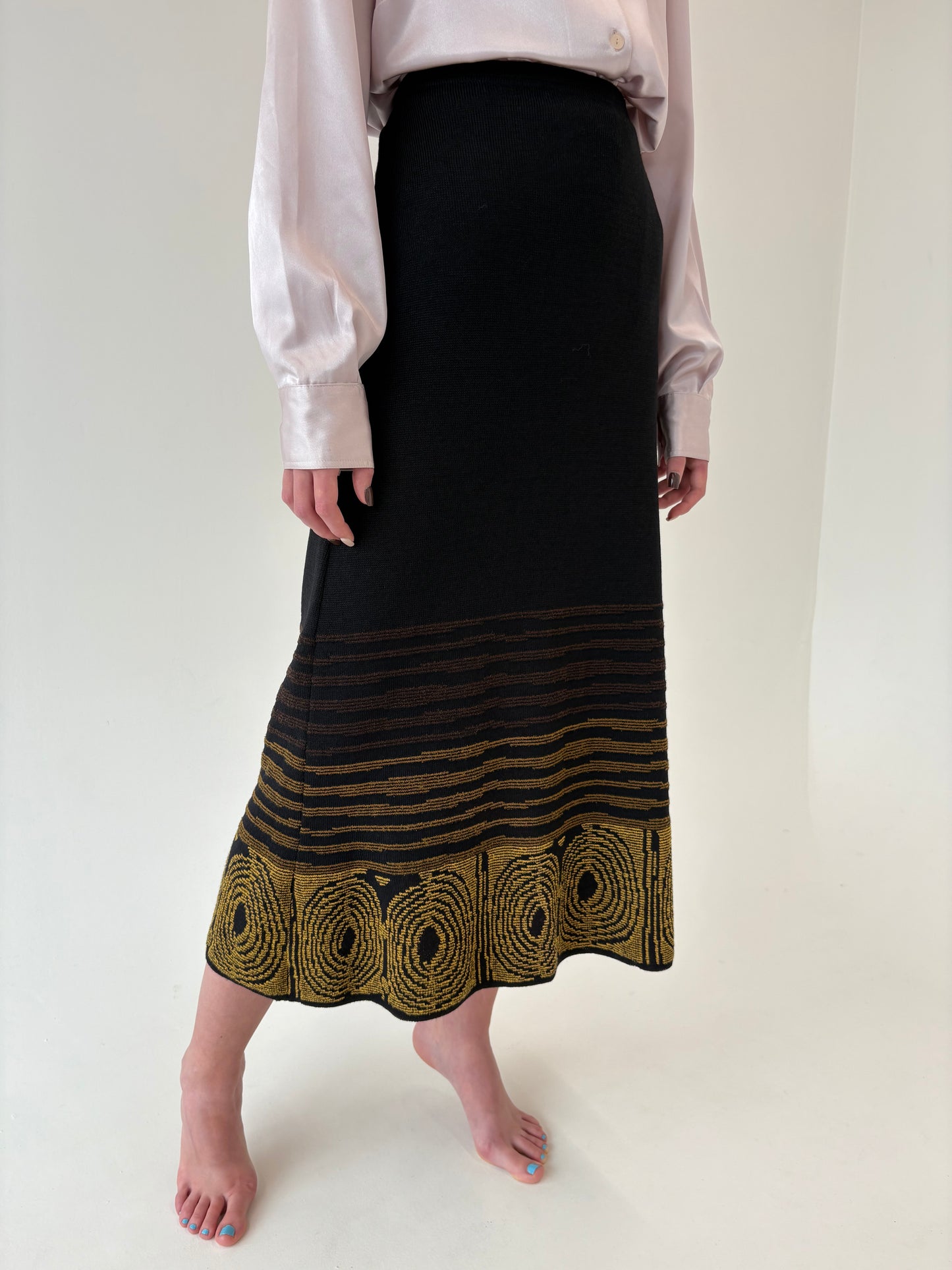 Fustă maxi high end din lana merino extrafina de gramaj mare