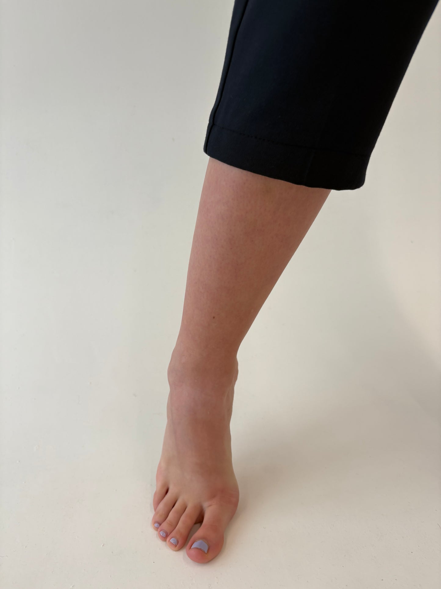 Pantaloni petite țigaretă cu talie înaltă din stofita strech Navy blue