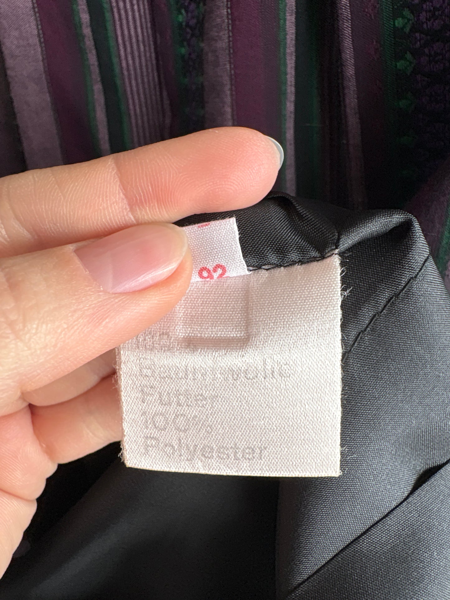 Fustă vintage în dungi și nuanțe dusty de mov din pânză de bumbac