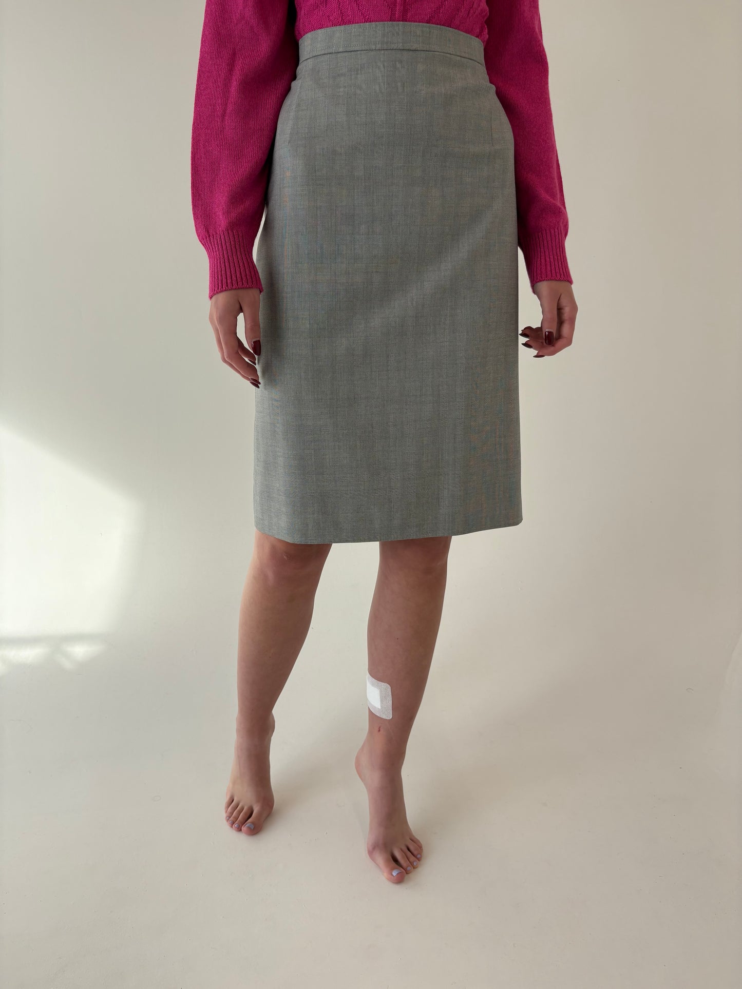 Fustă de brand luxury Elegance din stofita în carouri super fine