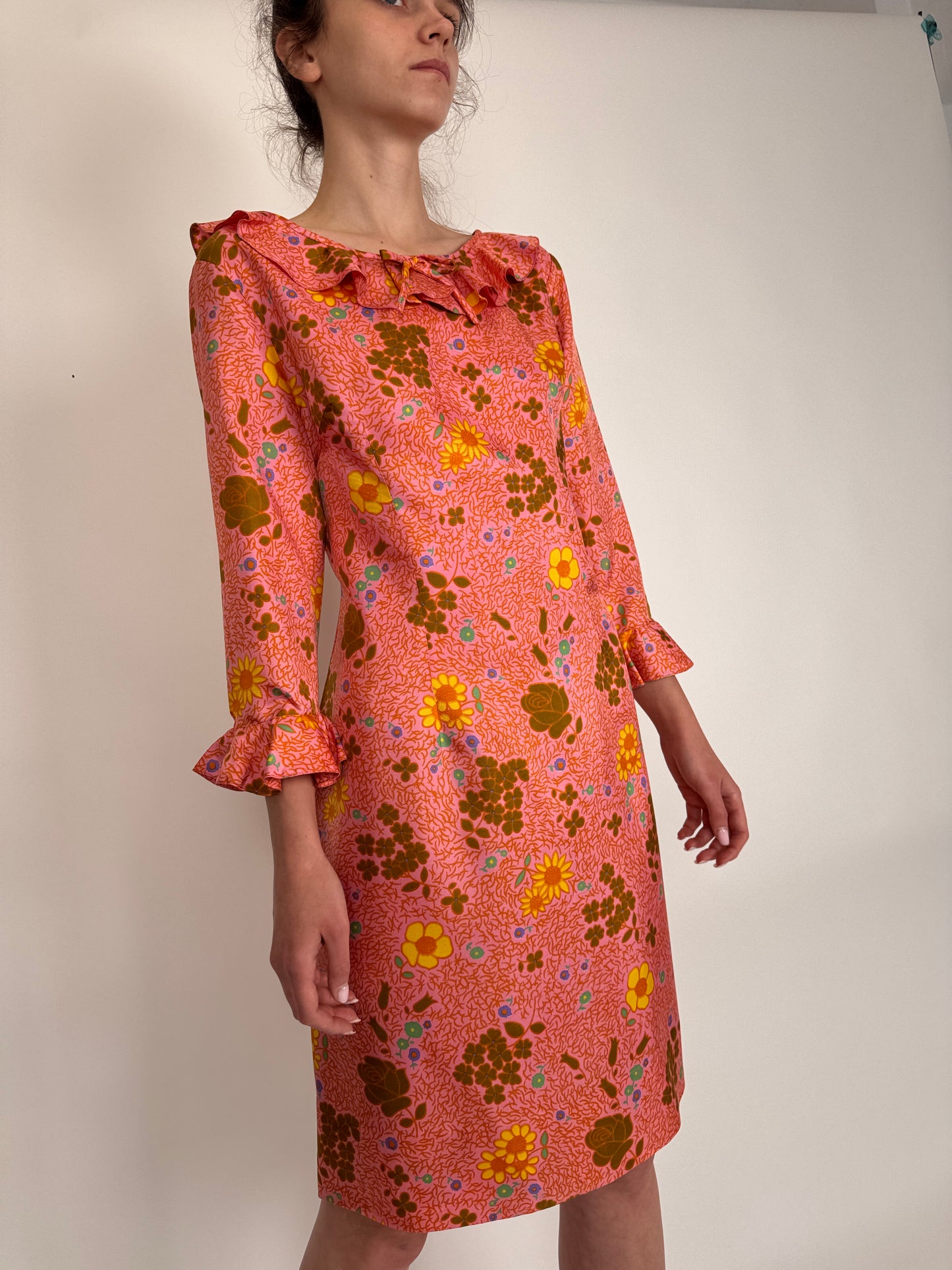 Rochie vintage superbă din mătase naturală texturată