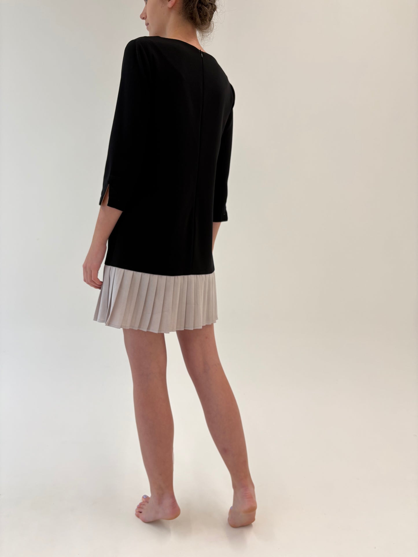 LBD mini italian în croi chis cu pliseuri