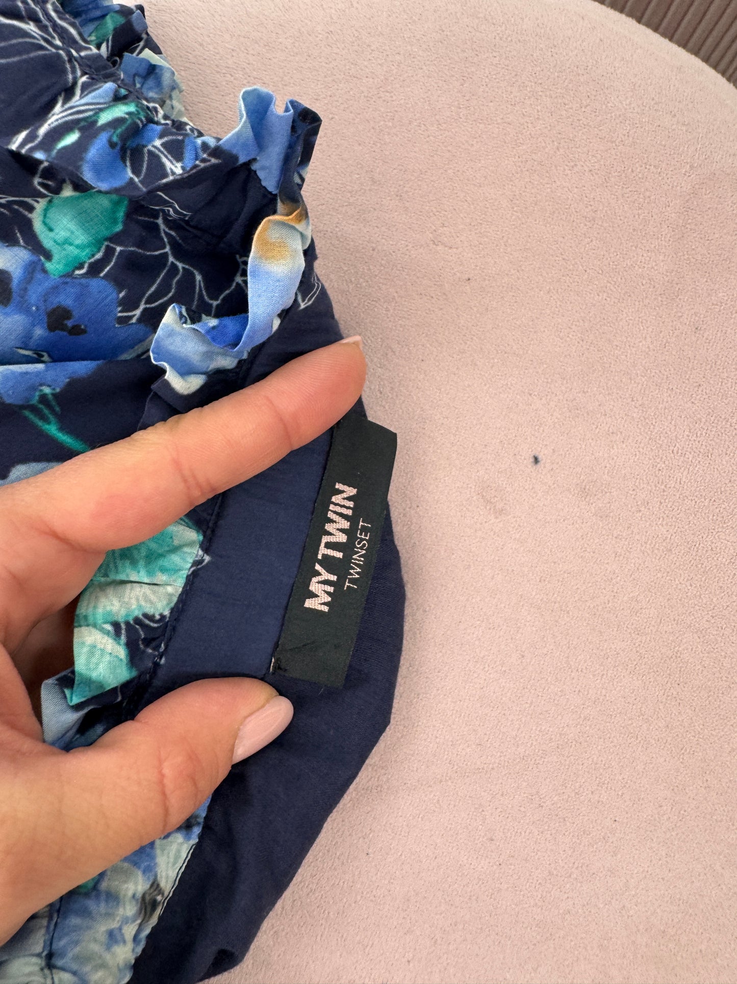 Pantaloni palazzo de brand luxury Twinset cu print superb