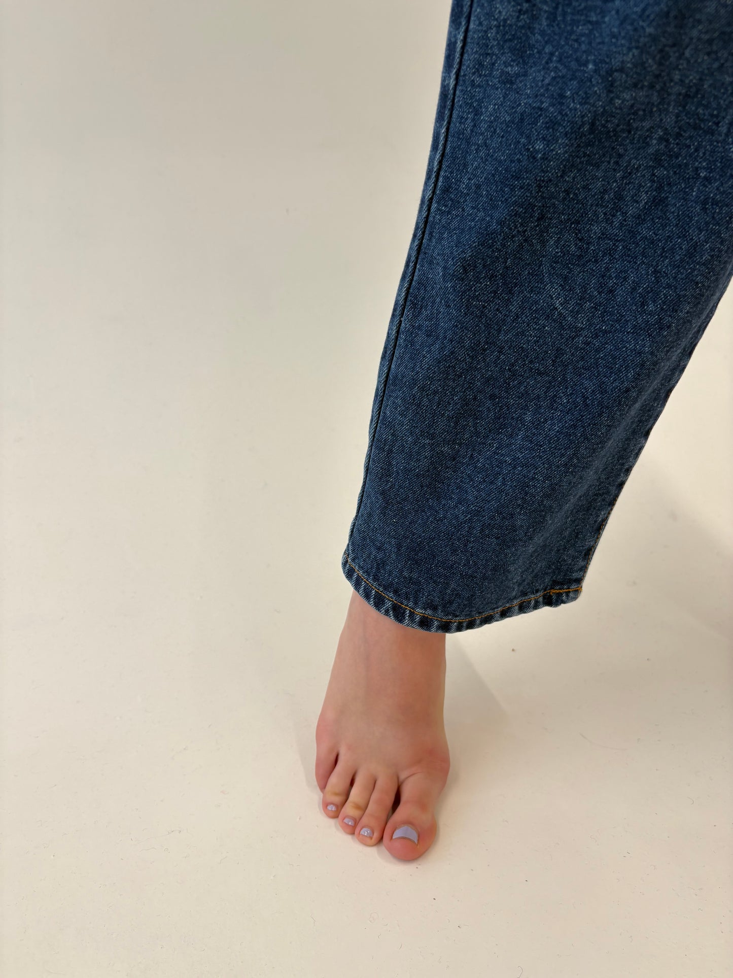 Jeans vintage tall groși cu talie înaltă classic wash