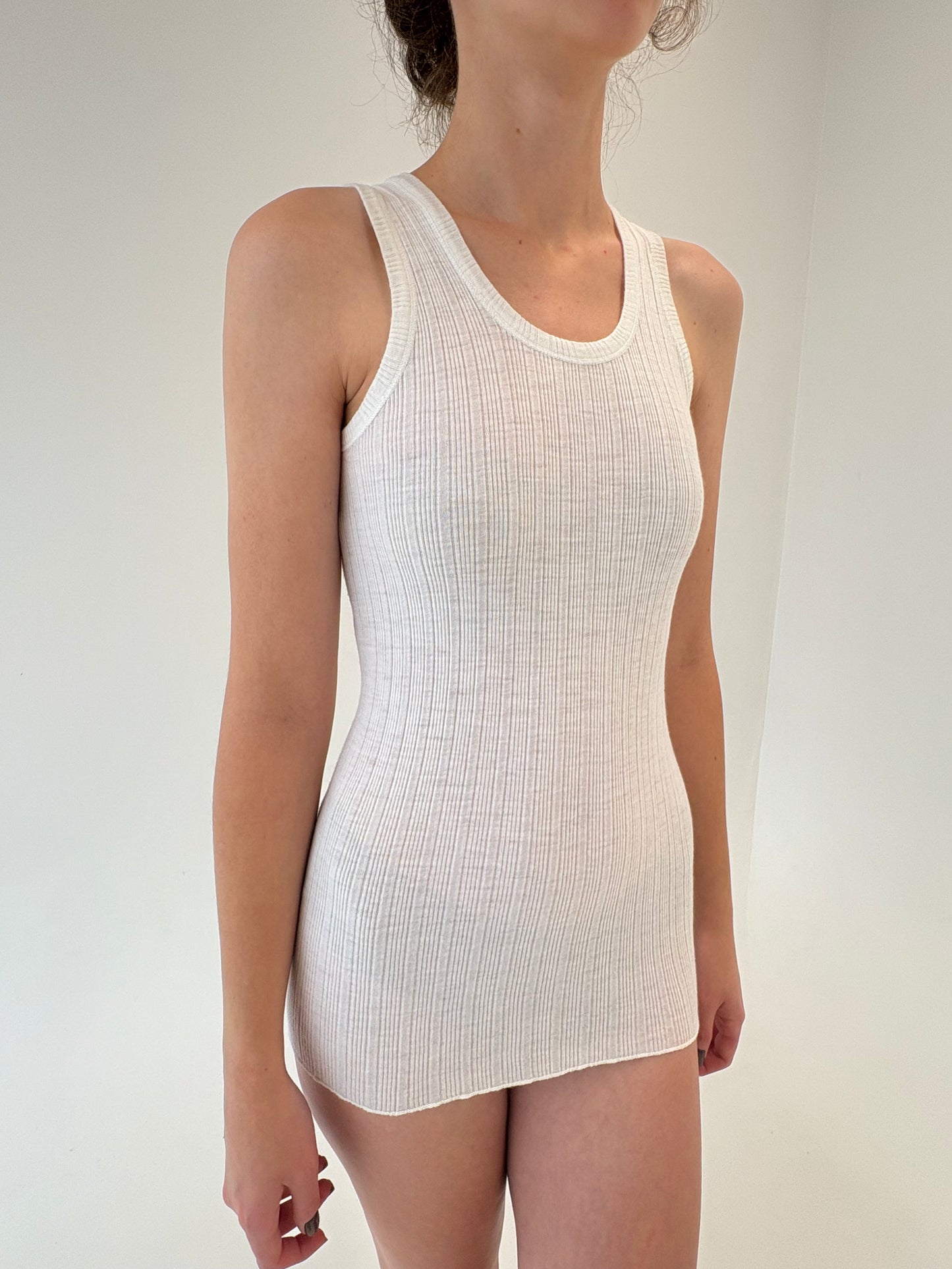 Top italian din mix de lana extrafina ribbed