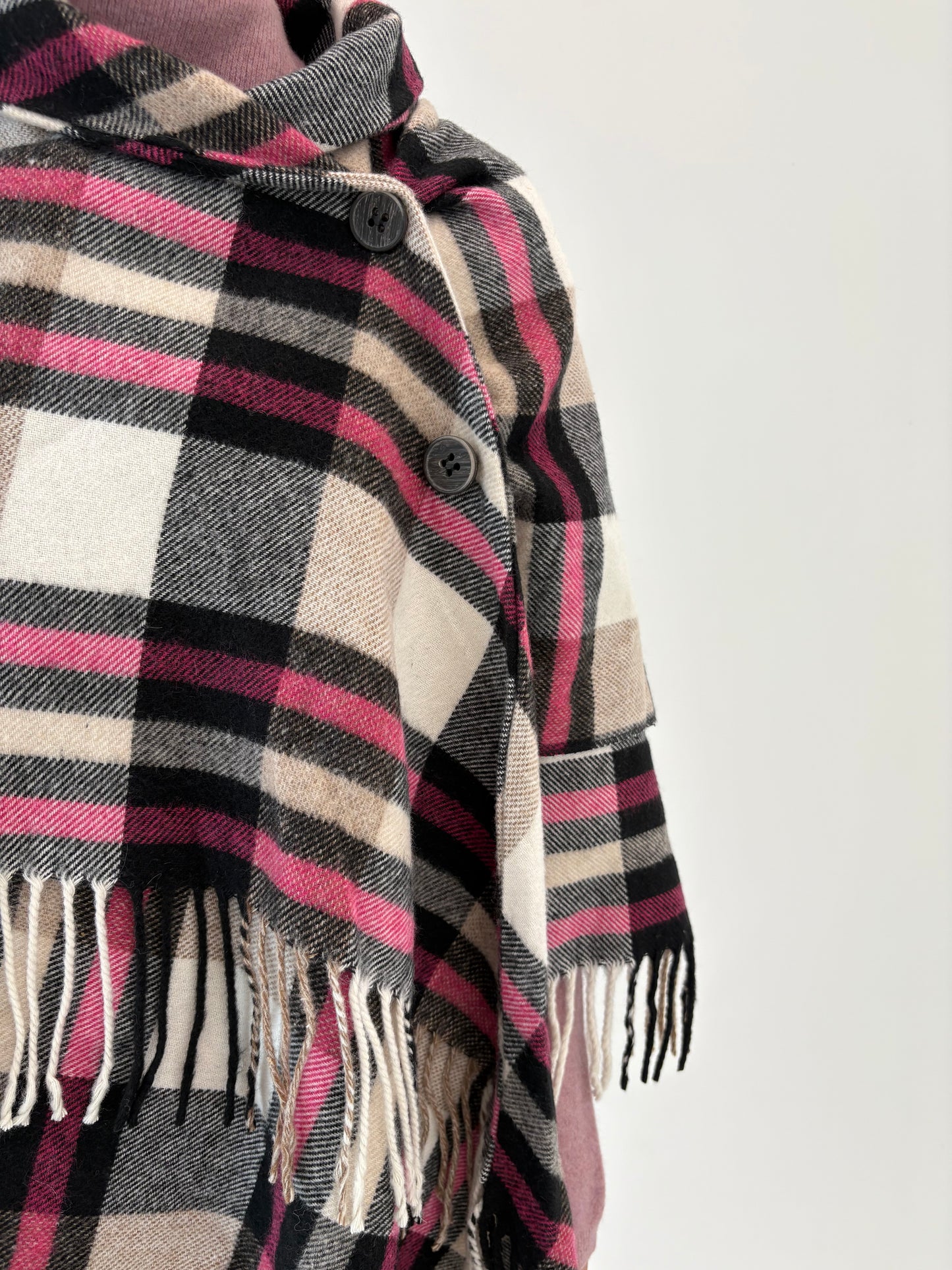 Capa italiană nouă cu etichetă din 2 rânduri de Tartan extrafin din mix de lana