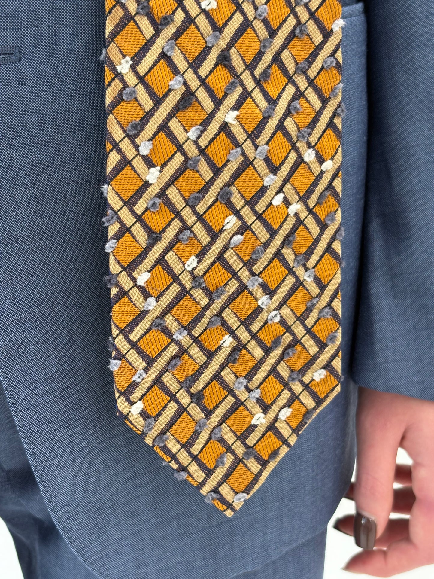 Cravata Valentino din mătase naturală cu textură 3D