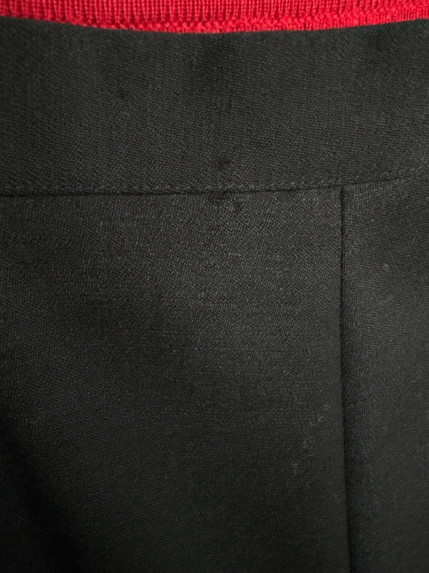 Pantaloni negri țigaretă din lana plină extrafina confort cu talie ultra înaltă