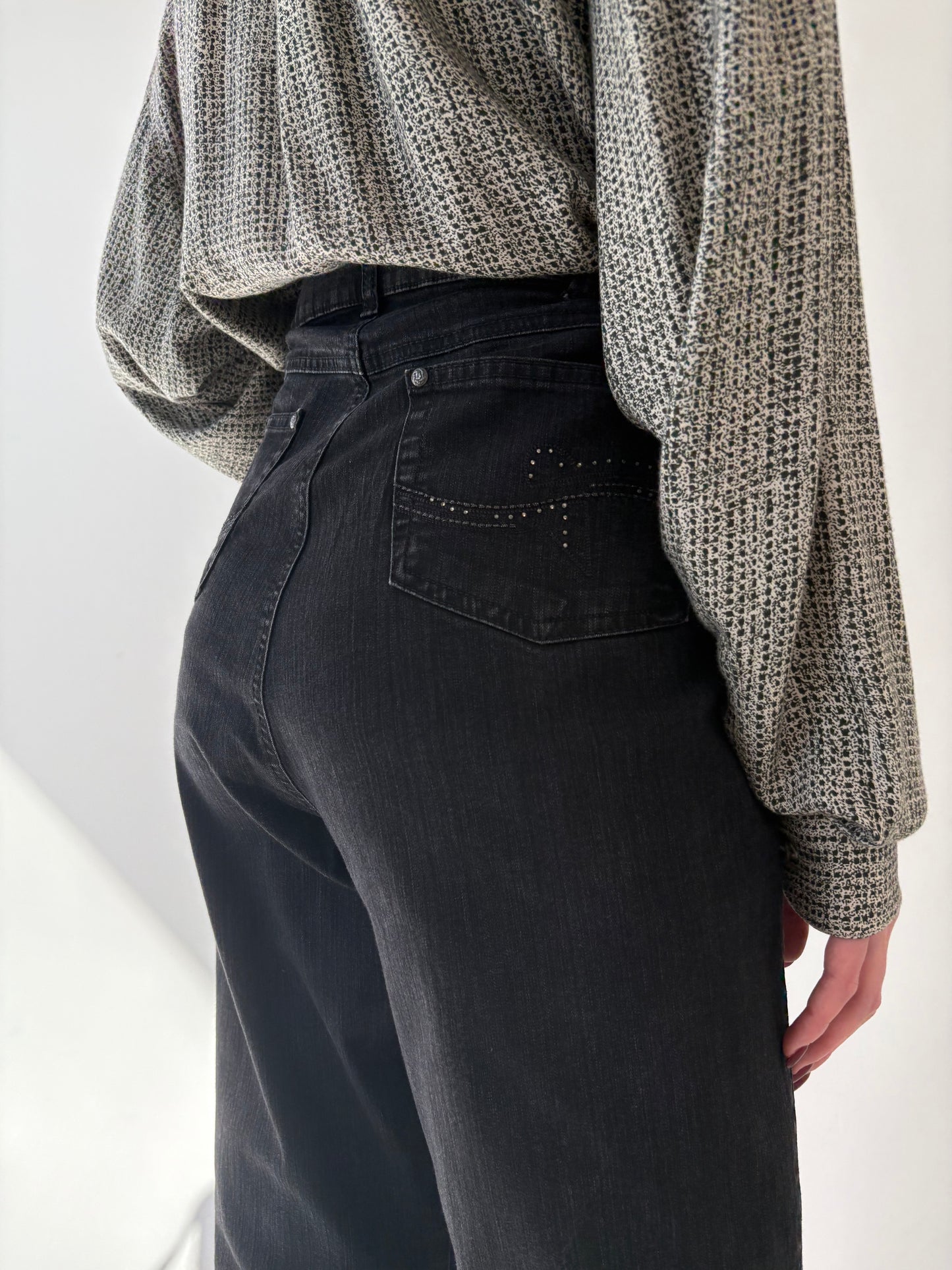 Jeans vintage ultra confort modelatori cu talie înaltă