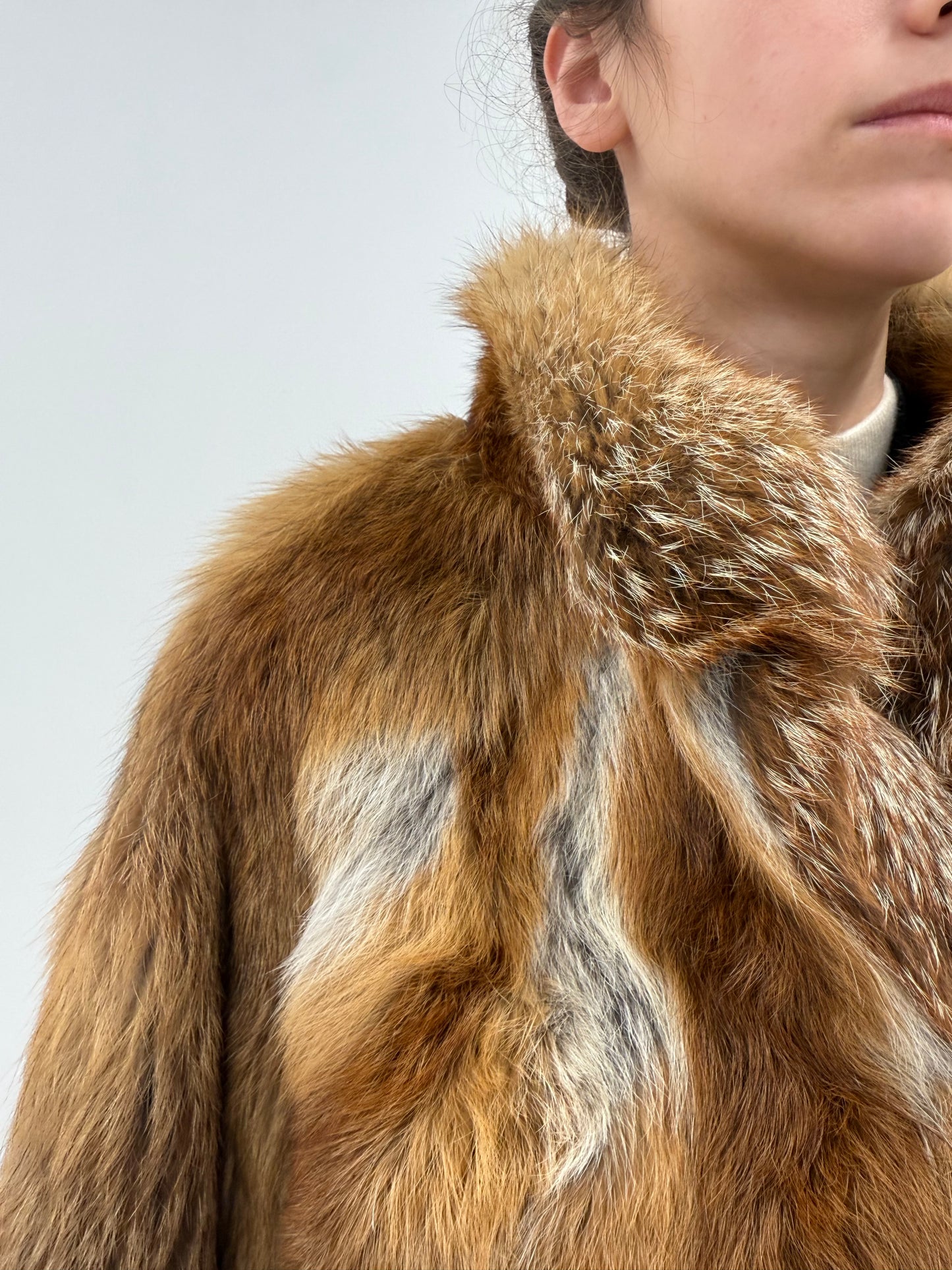 Blană naturală de vulpe golden fox