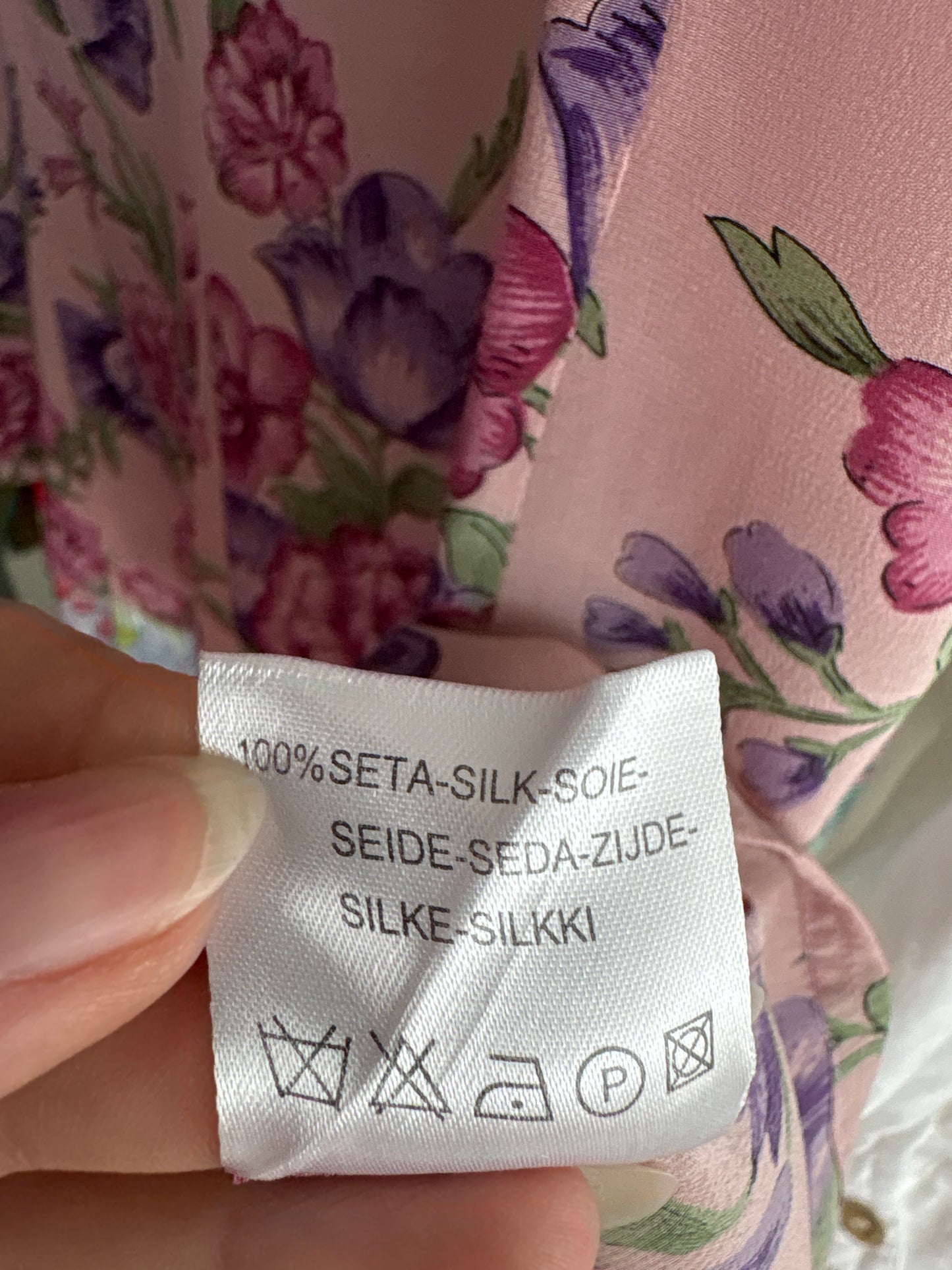 Fustă powder Pink in clini din mătase naturală cu talie ultra înaltă marcată