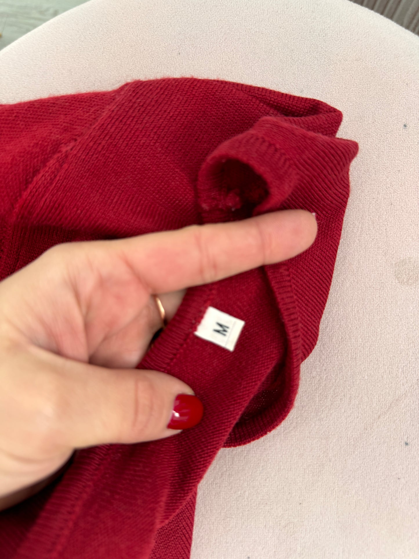 Top maroon red din lana extrafina