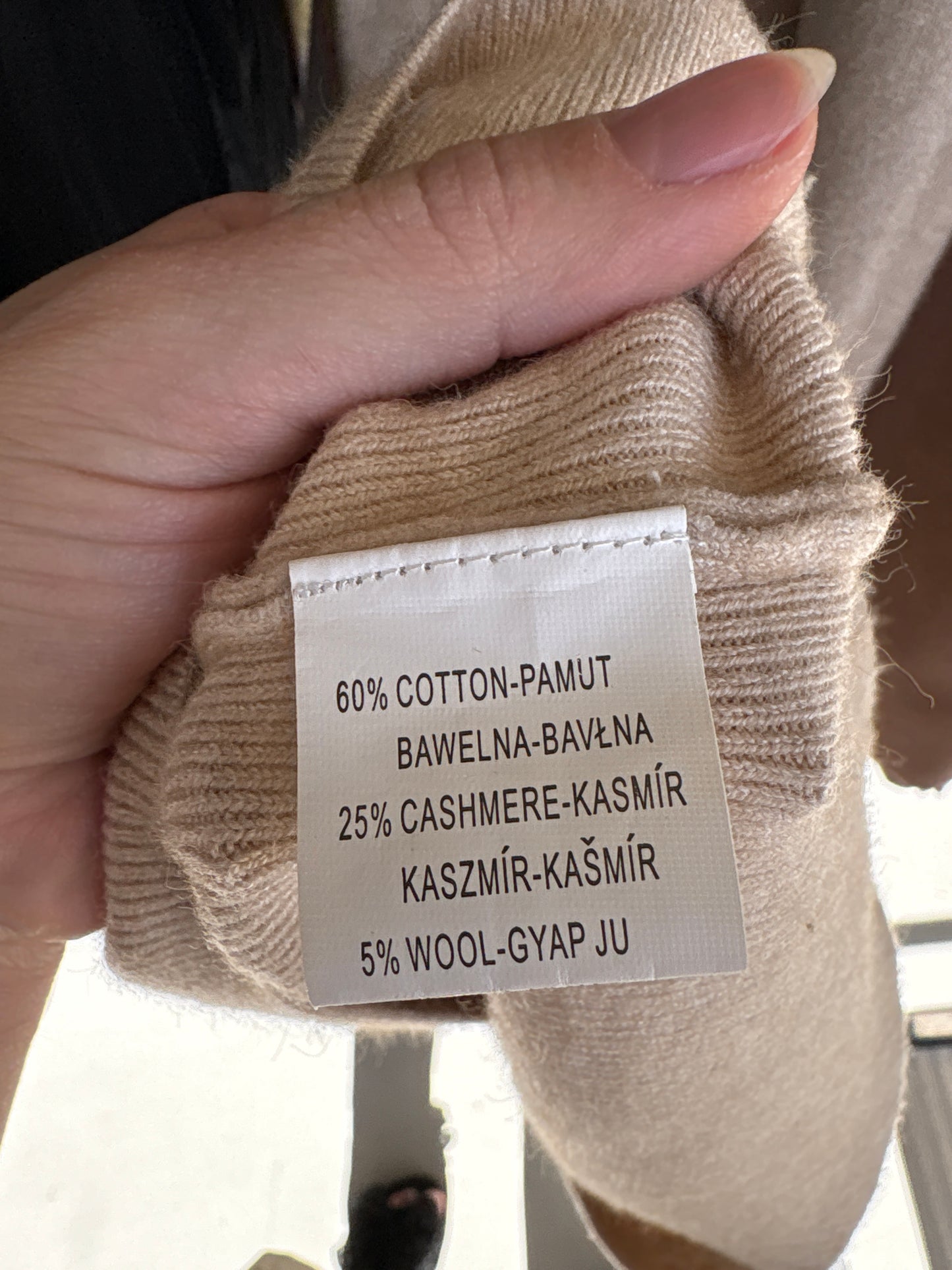 Rochie light nude din tricot excepțional de cașmir și bumbac
