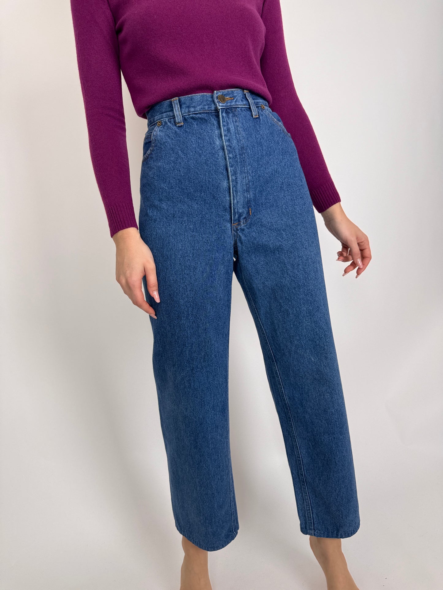 Jeanși vintage premium cu talie înaltă clasic fit & wash