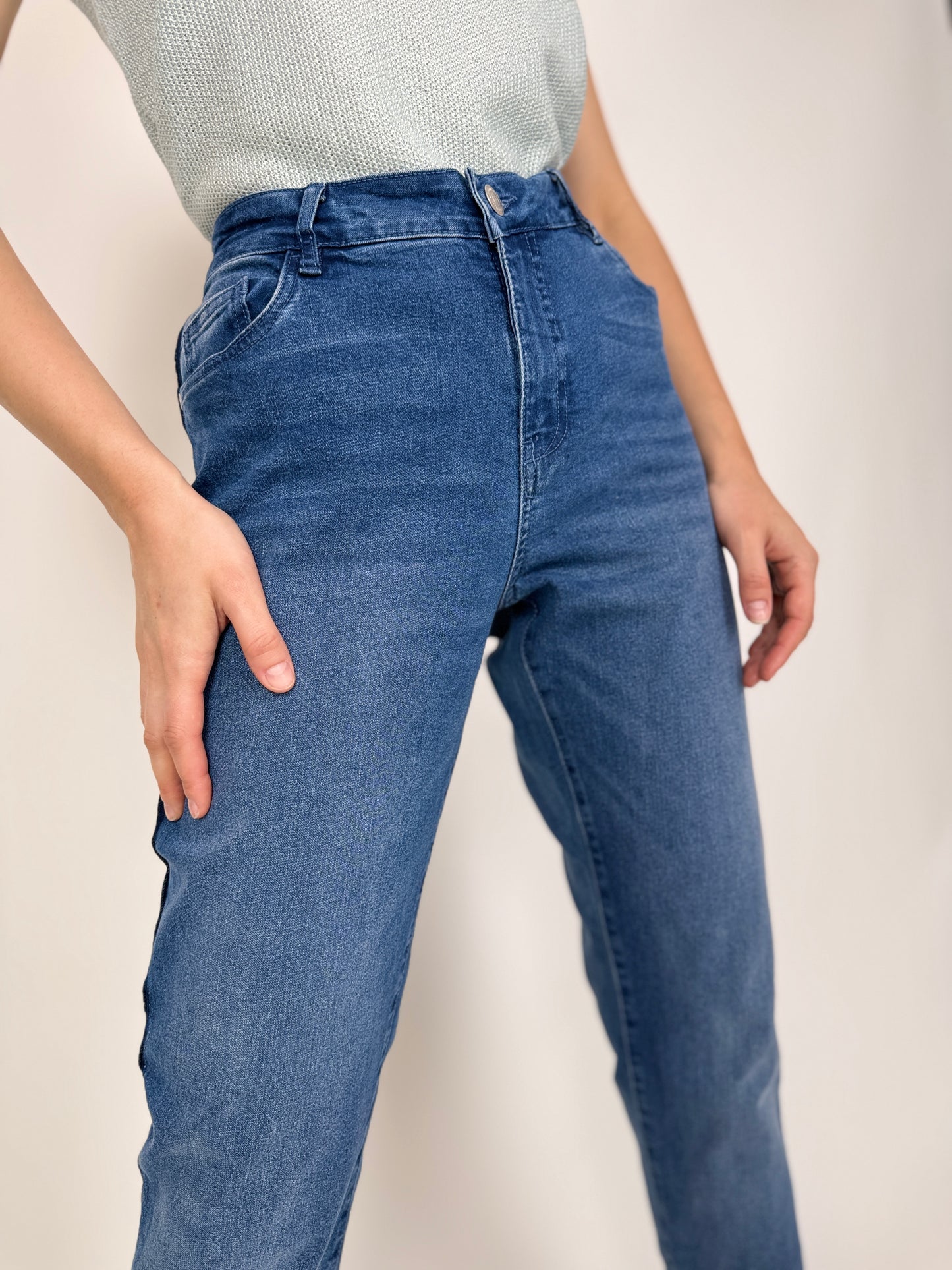 Jeanși modelatori clasic fit mid waist