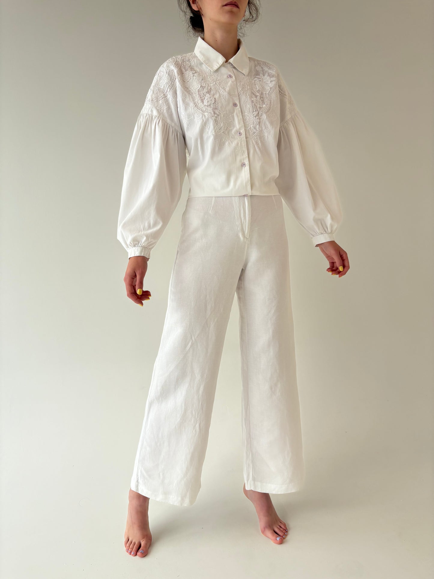 Pantaloni palazzo tall din in premium
