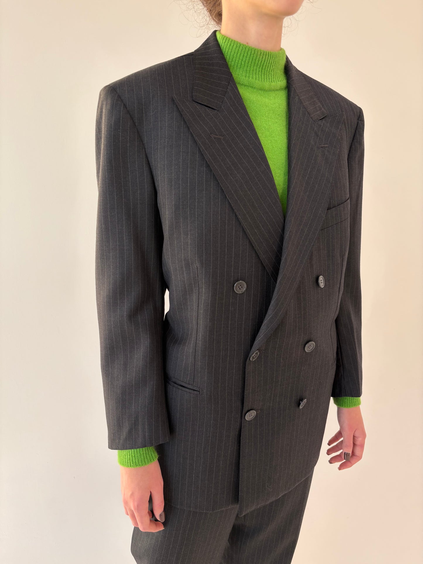 Costum ultra luxury din stofă Scabal couture italian Alta Moda
