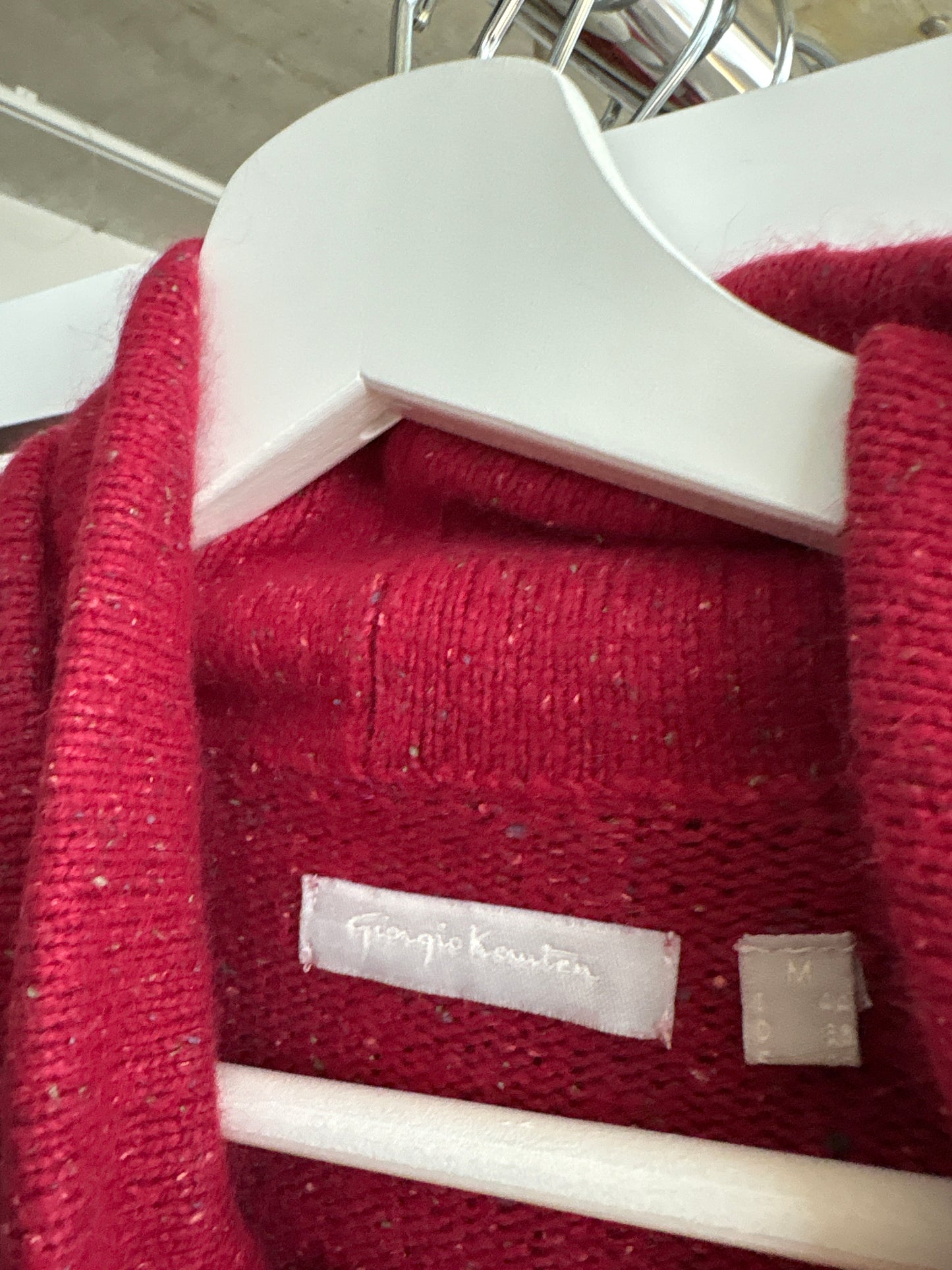 Maleta whine red din tricot de mătase naturală cu Angora de gramaj mare