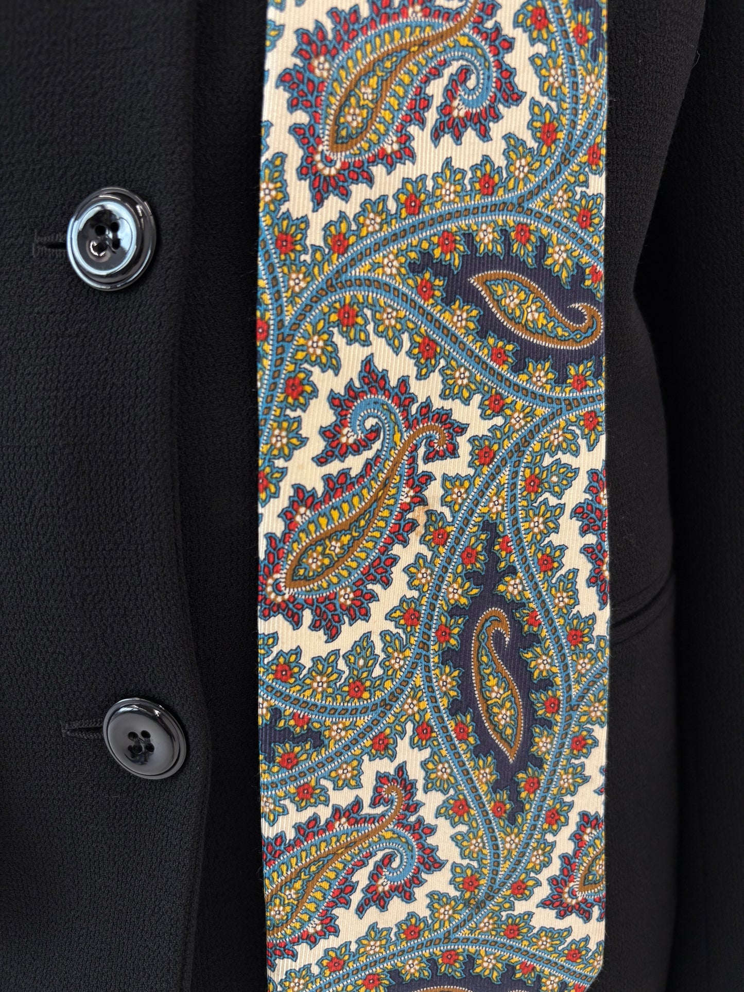 Cravata YSL din mătase naturală cu print paisley
