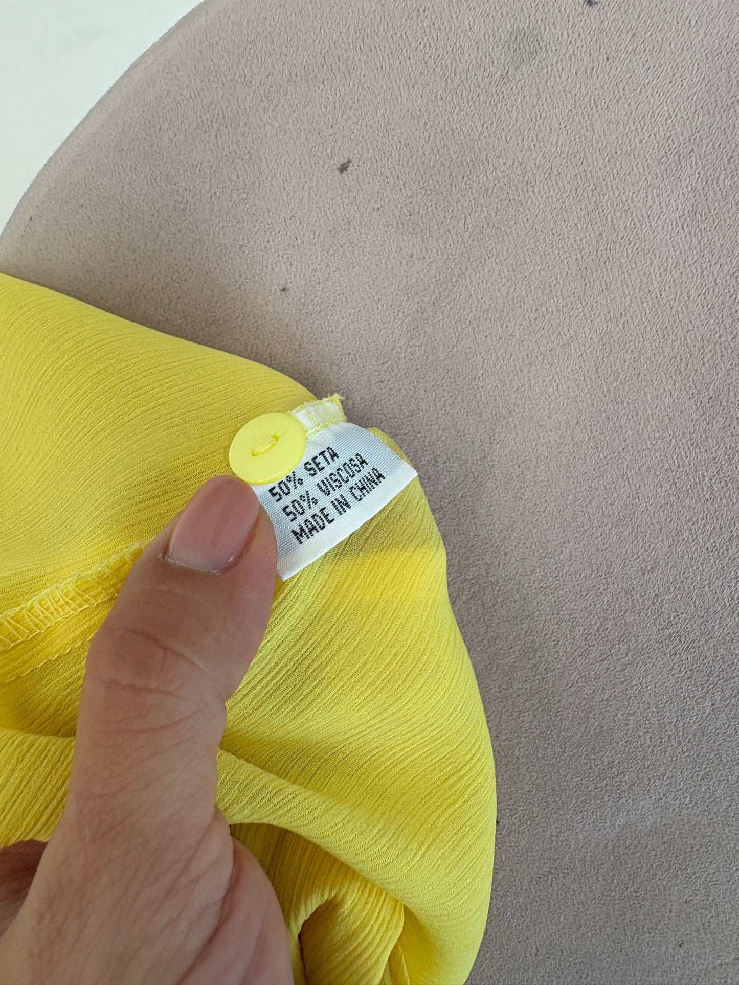 Cămașa cambrata no iron 50% mătase naturală lemon yellow