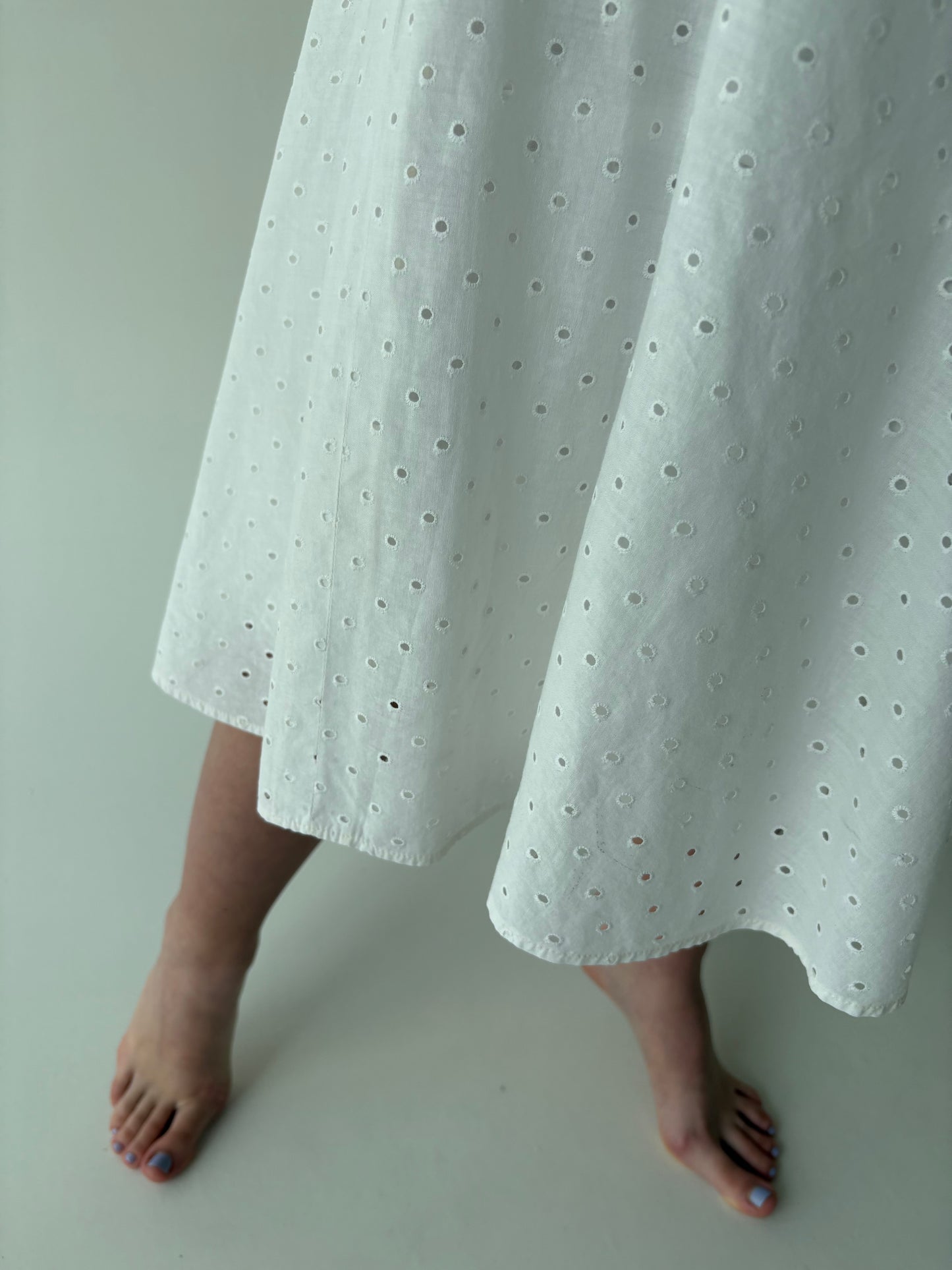 Fustă vintage extrem de amplă integral broderie anglaise
