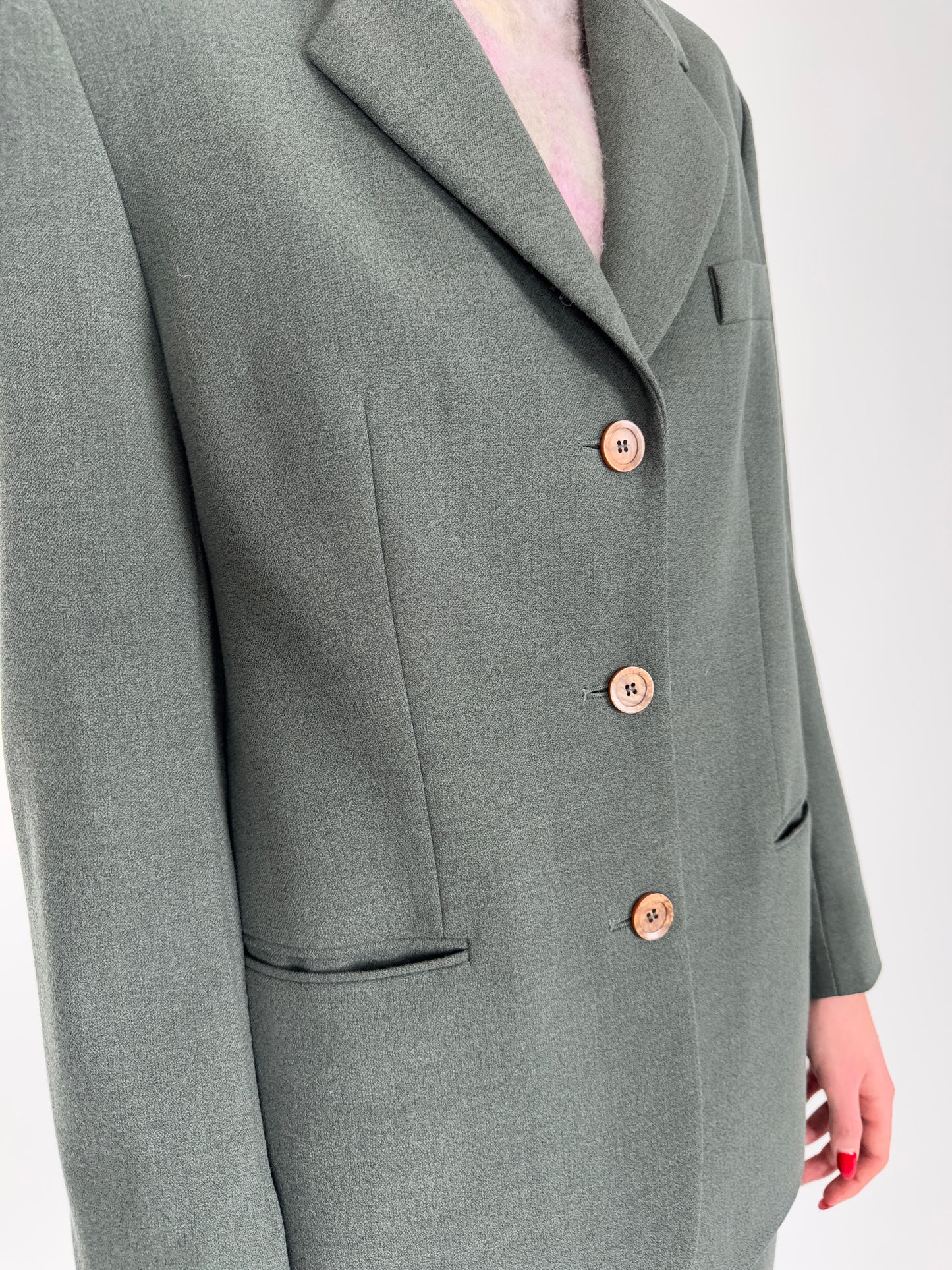 Costum vintage premium Delmod din lana extrafina strech