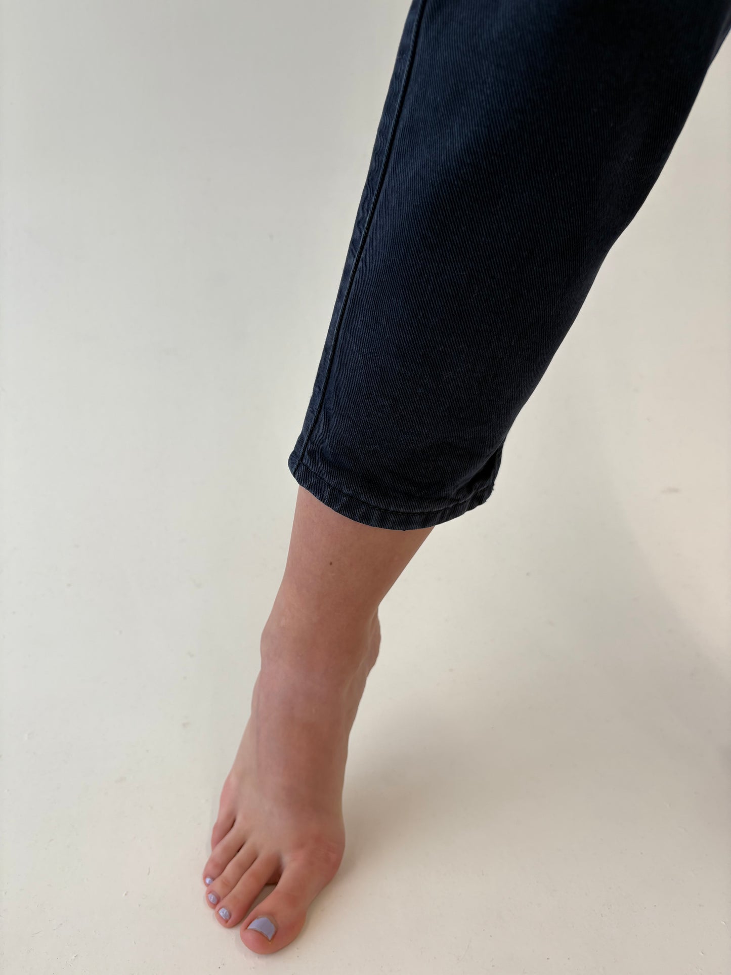 Jeans vintage premium indigo wash cu talie ultra înaltă mom fit