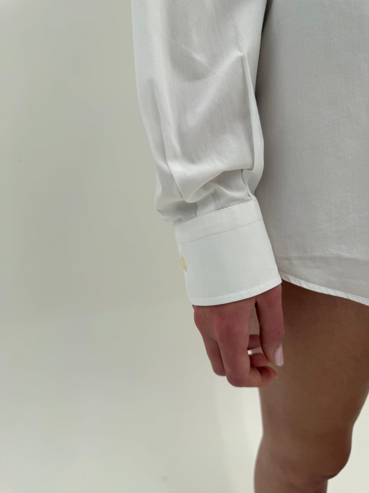 Cămașa albă vintage italiană high end din poplin excepțional de bumbac