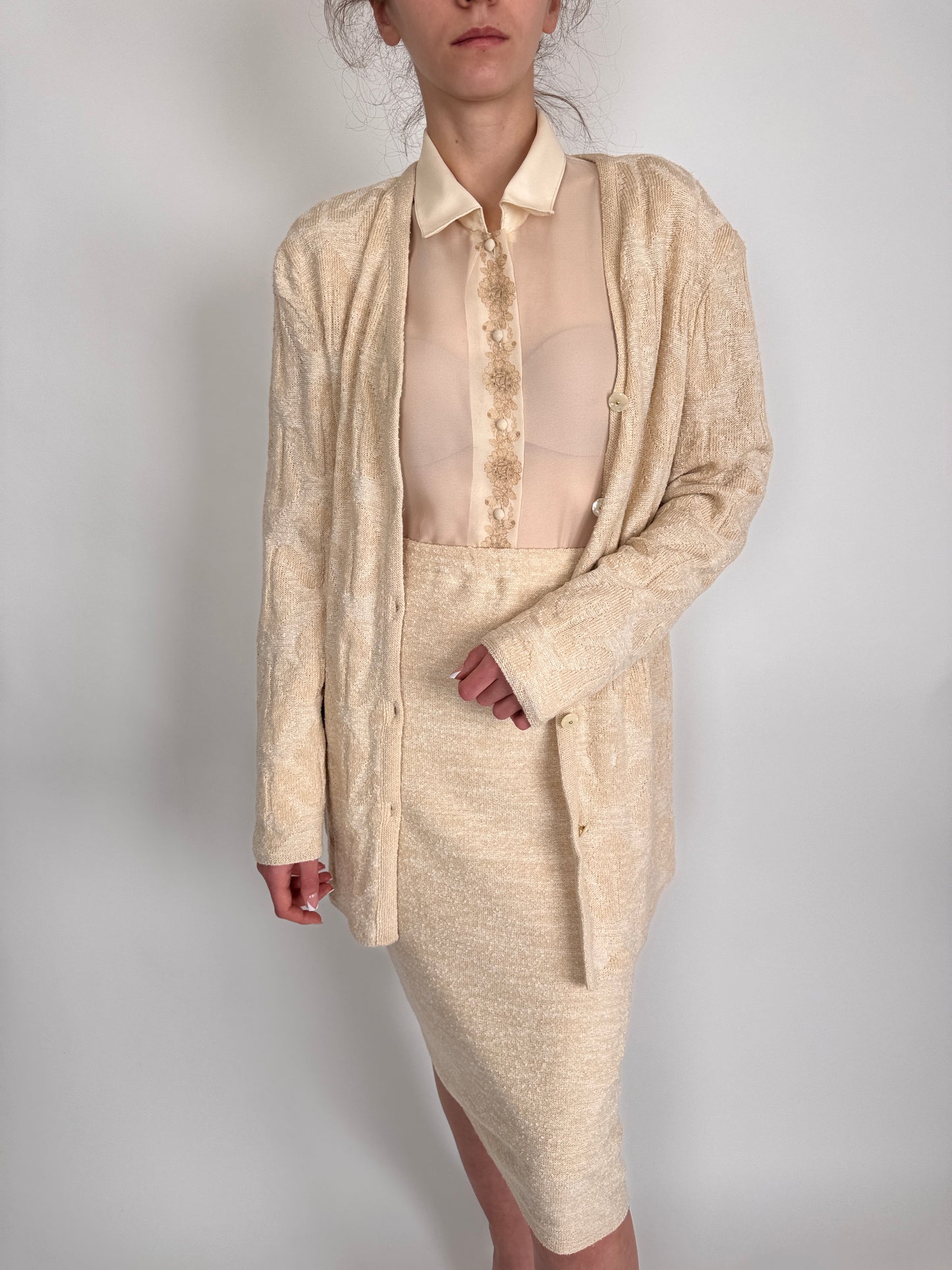 Set vintage butter nude din jerse