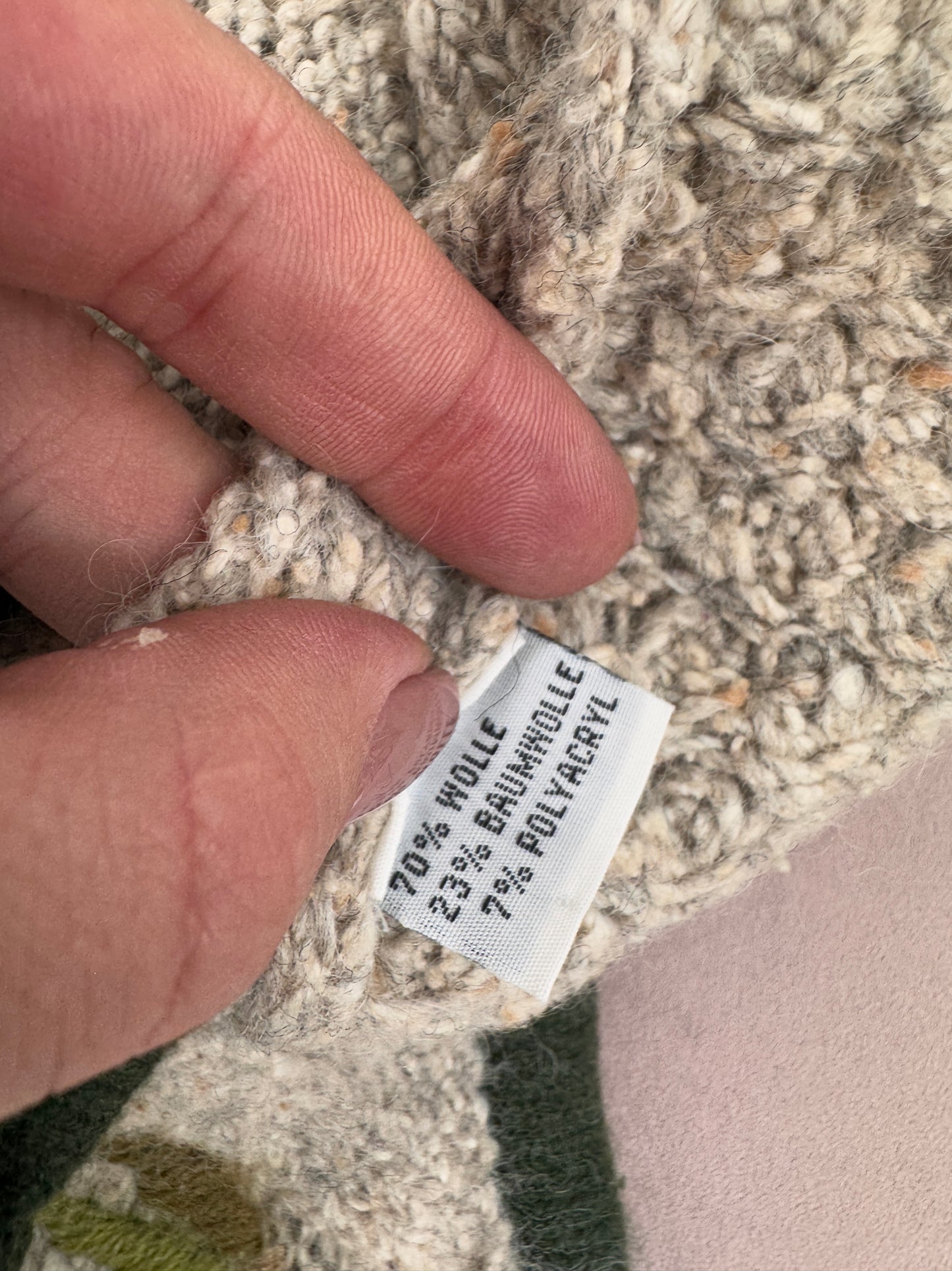 Cardigan vintage gros cu broderie superbă din lana și bumbac