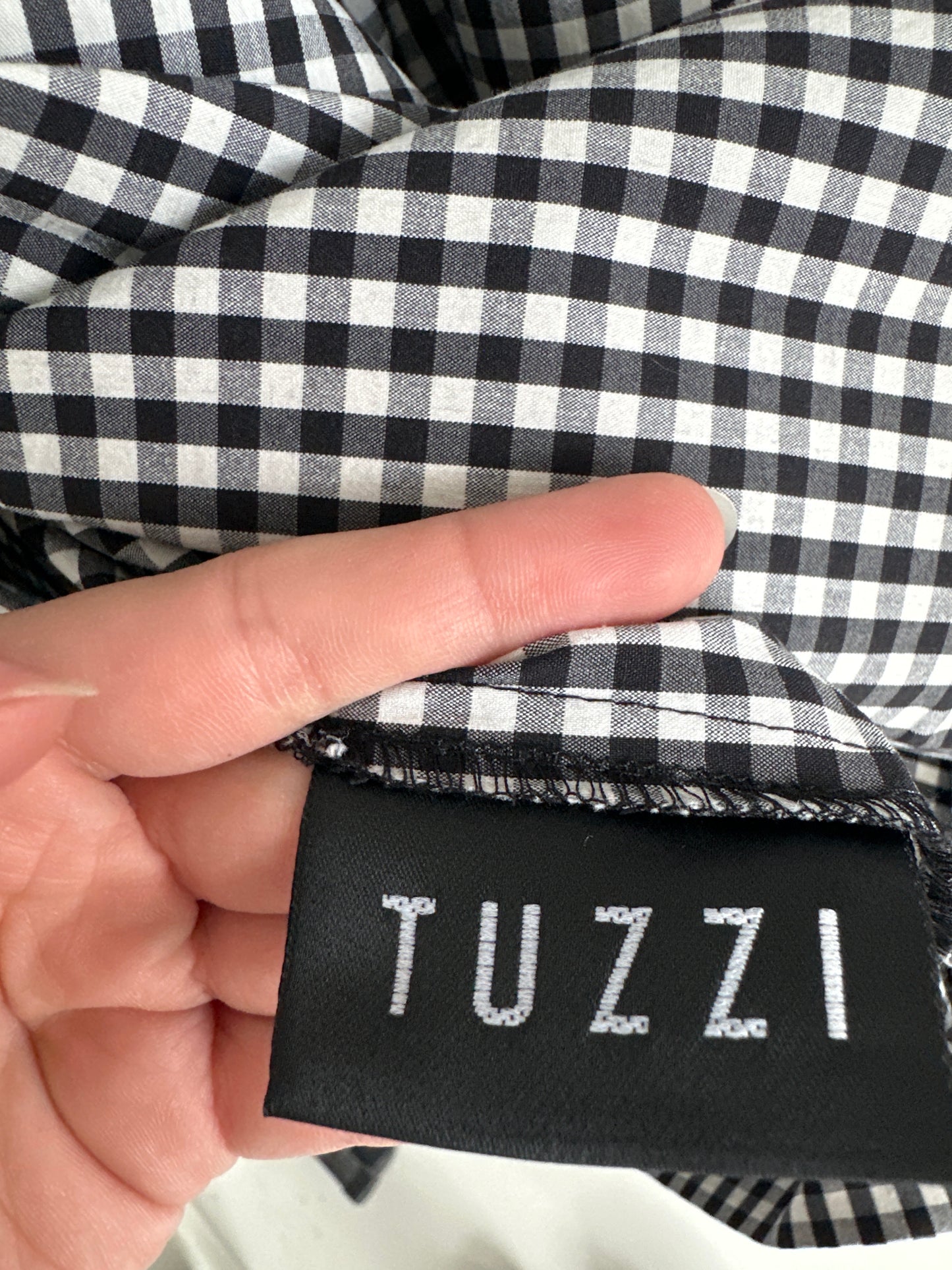 Deux piece din bumbac gingham modelator în croi clasic