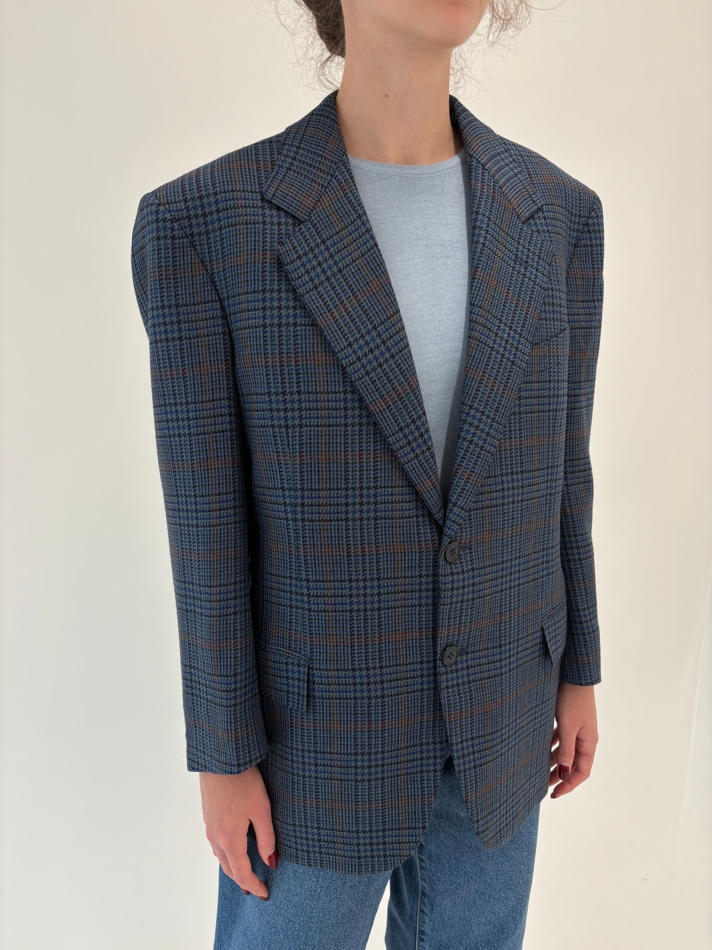 Sacou ultra luxury italian atelier Alta Moda din tweed excepțional de lana