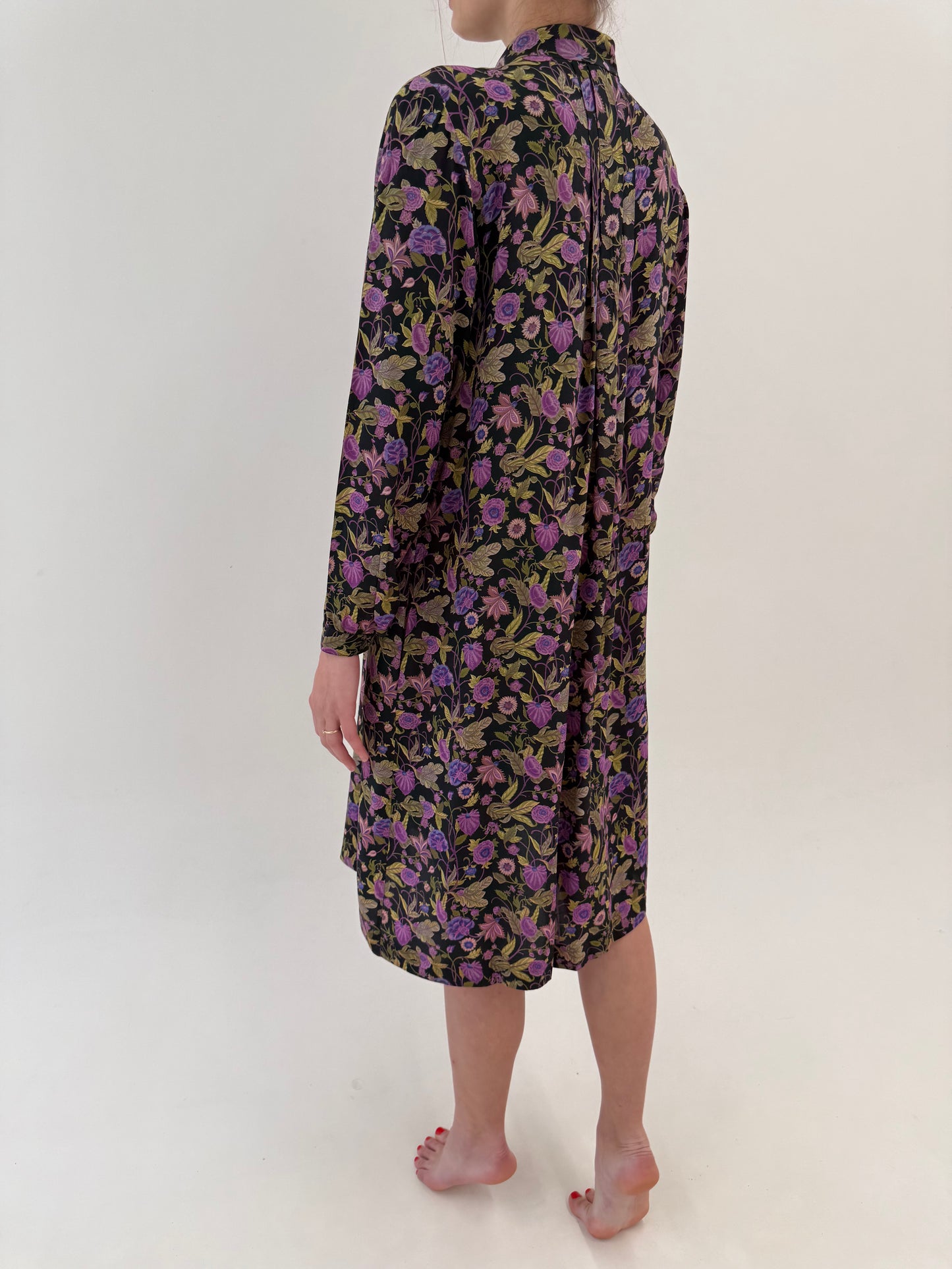 Rochie vintage italiană din mătase naturală cu print floral