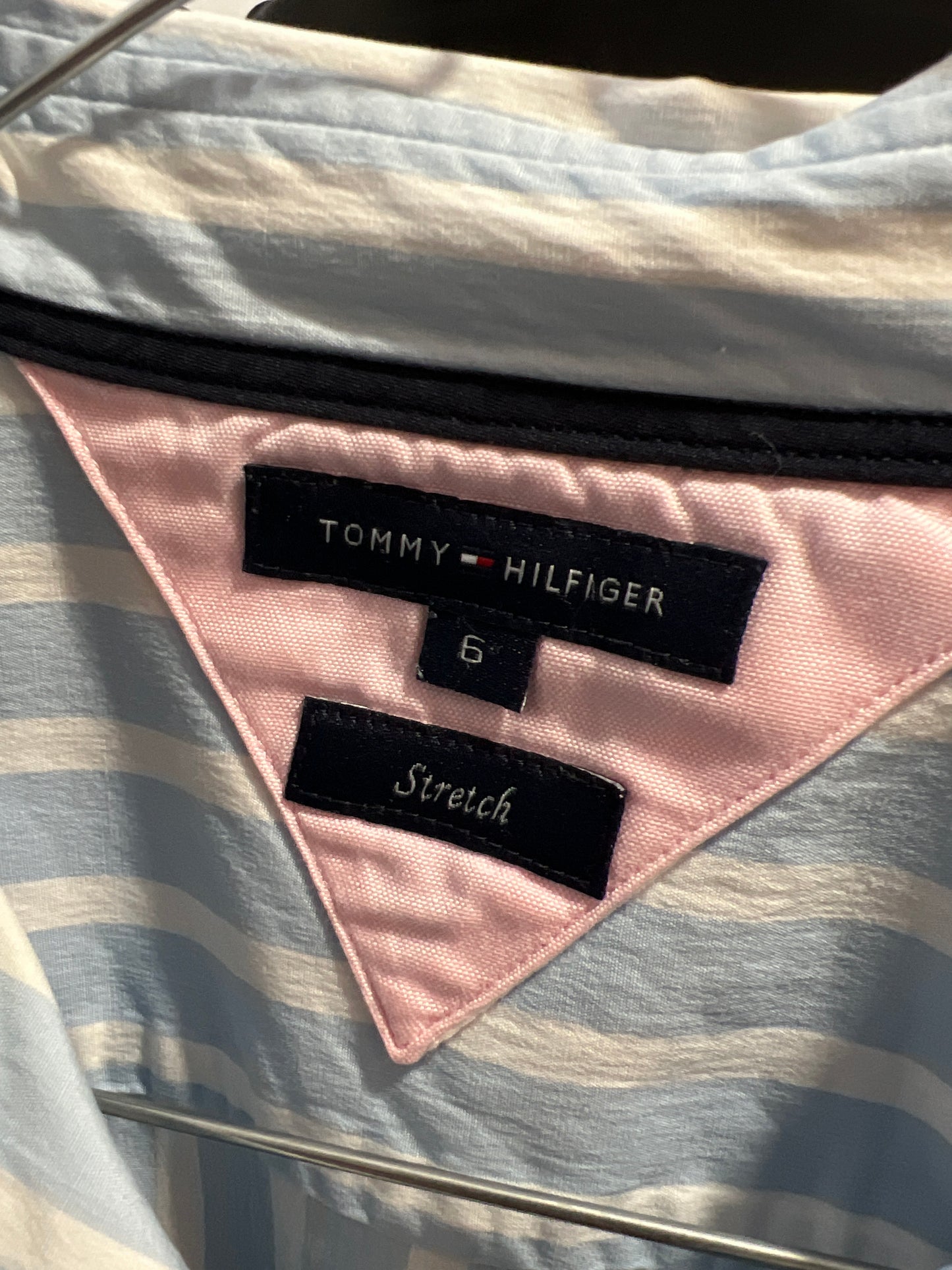 Cămașa cambrata Tommy Hilfiger usor strech cu dungi baby blue