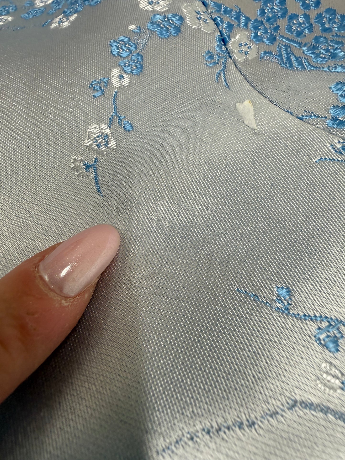 Top asiatic baby blue din jacquard de mătase naturală