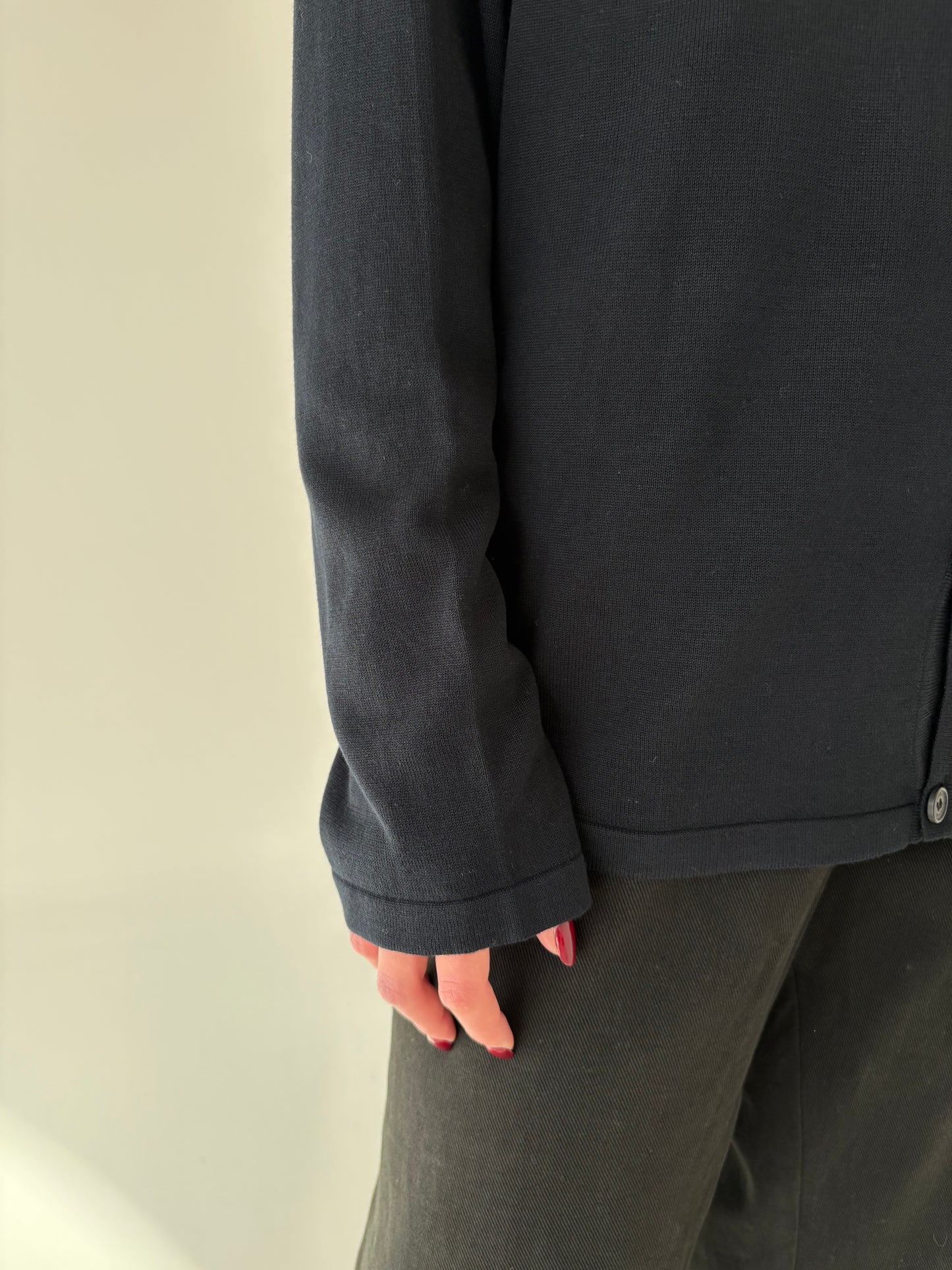 Cardigan negru luxury din mătase naturală și bumbac