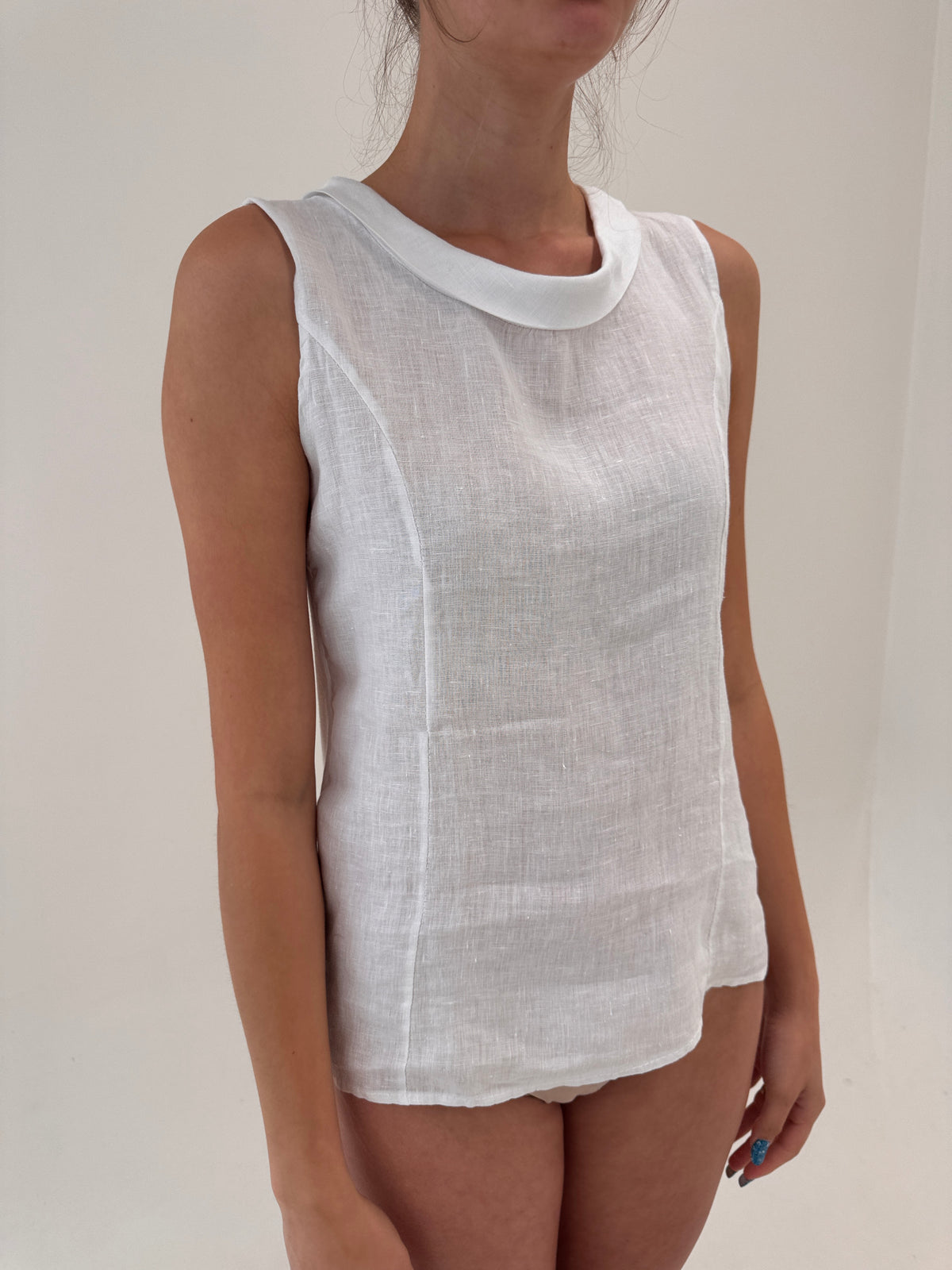 Top italian cambrat din in în croi minimalist ultra confort